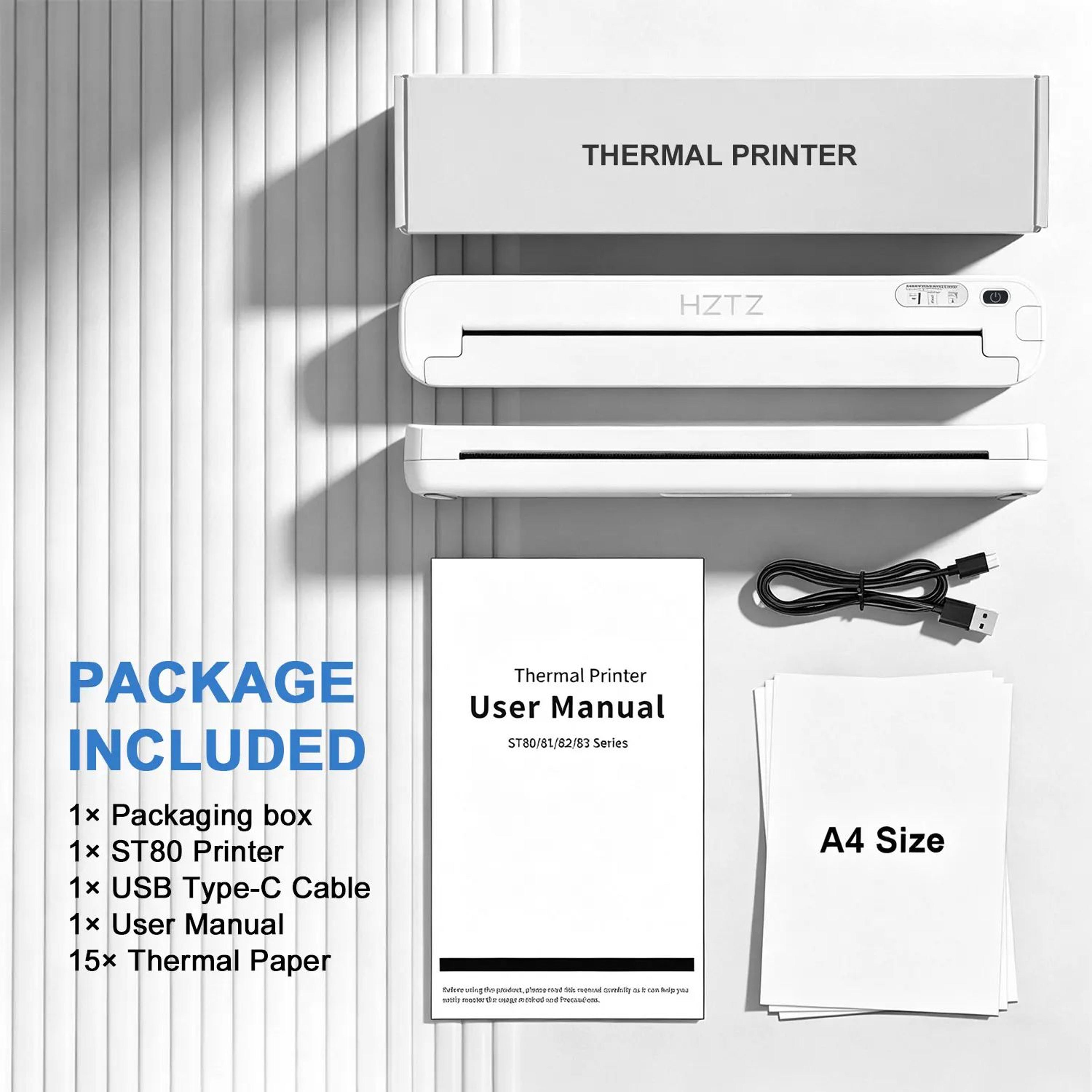 ST80 Wireless A4 Thermal Tattoo Stencil Printer 203dpi 10