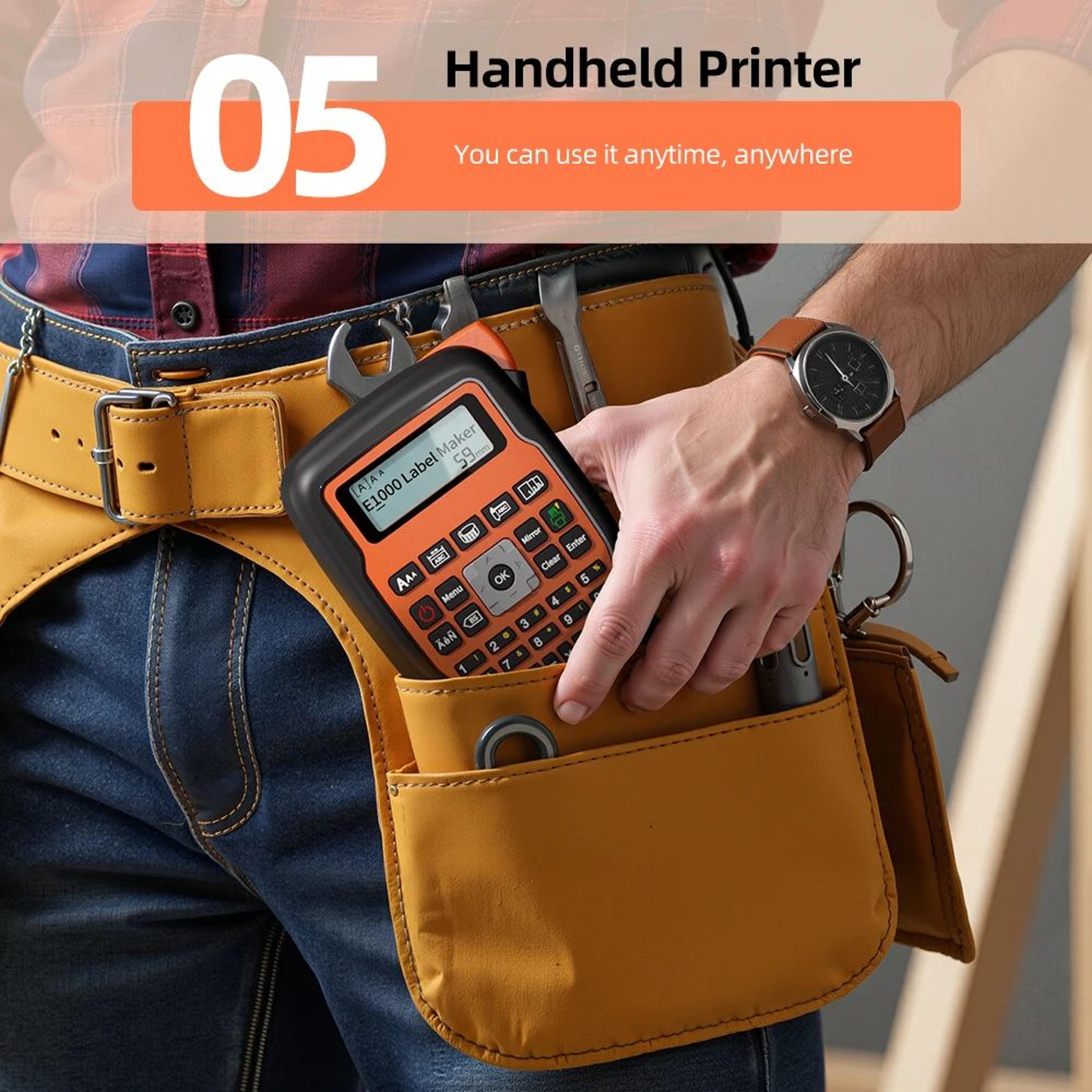 E1000PRO Handheld Label Printer 203DPI For Tape And Cable Labels 7