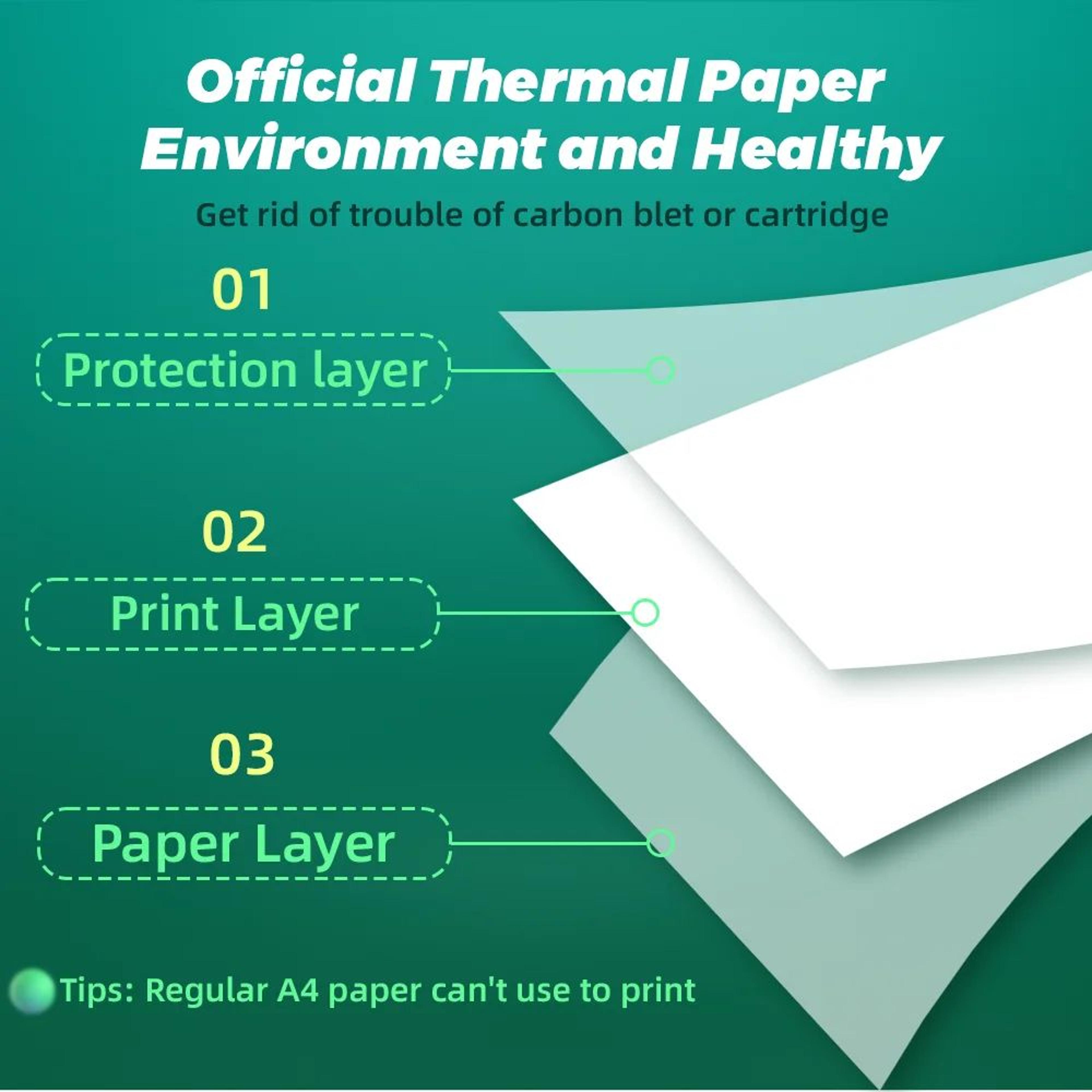 Phomemo A4 Thermal Printer Paper 100 Sheets For M08F And M832 1