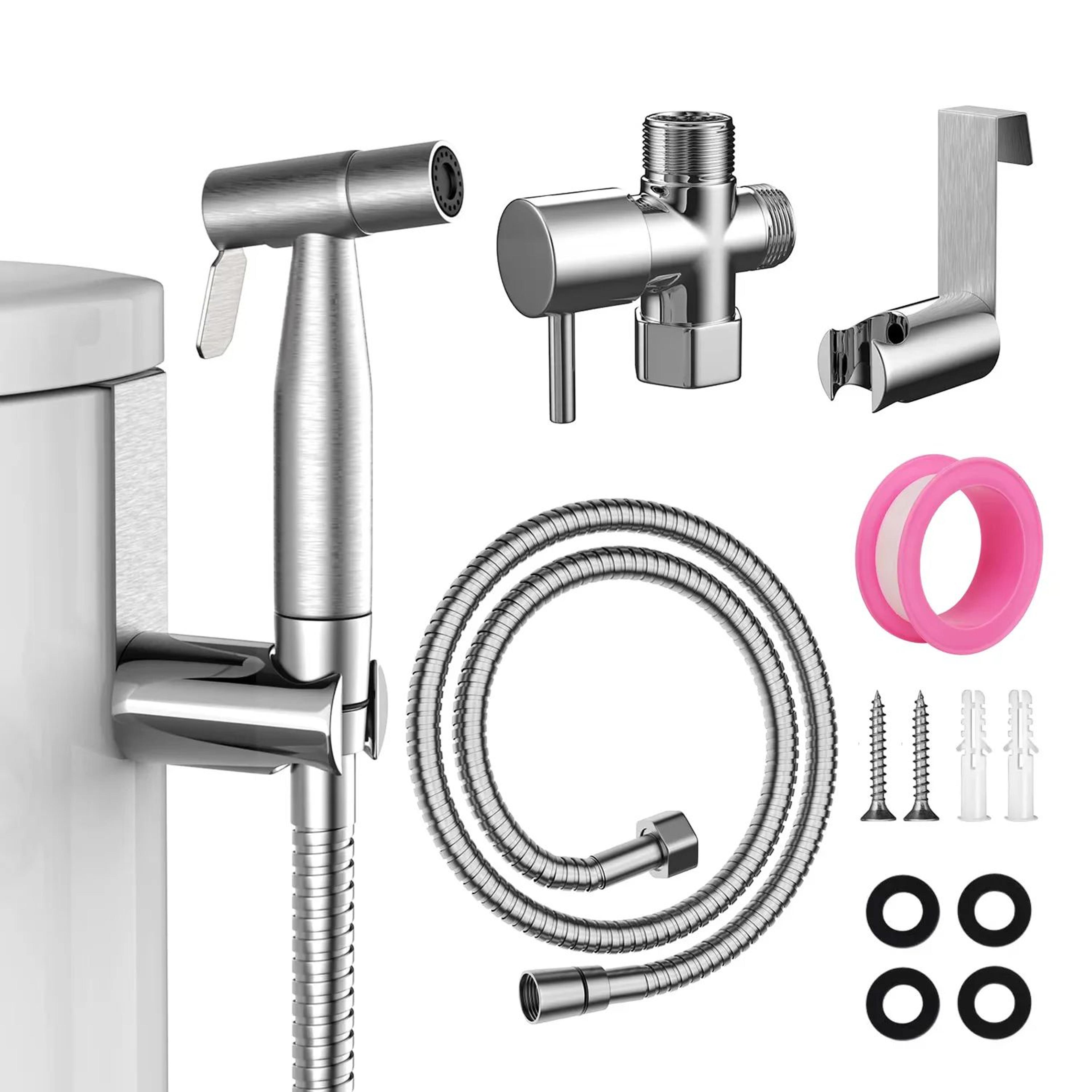 stainless steel handheld toilet bidet sprayer set for bathroom cleaning