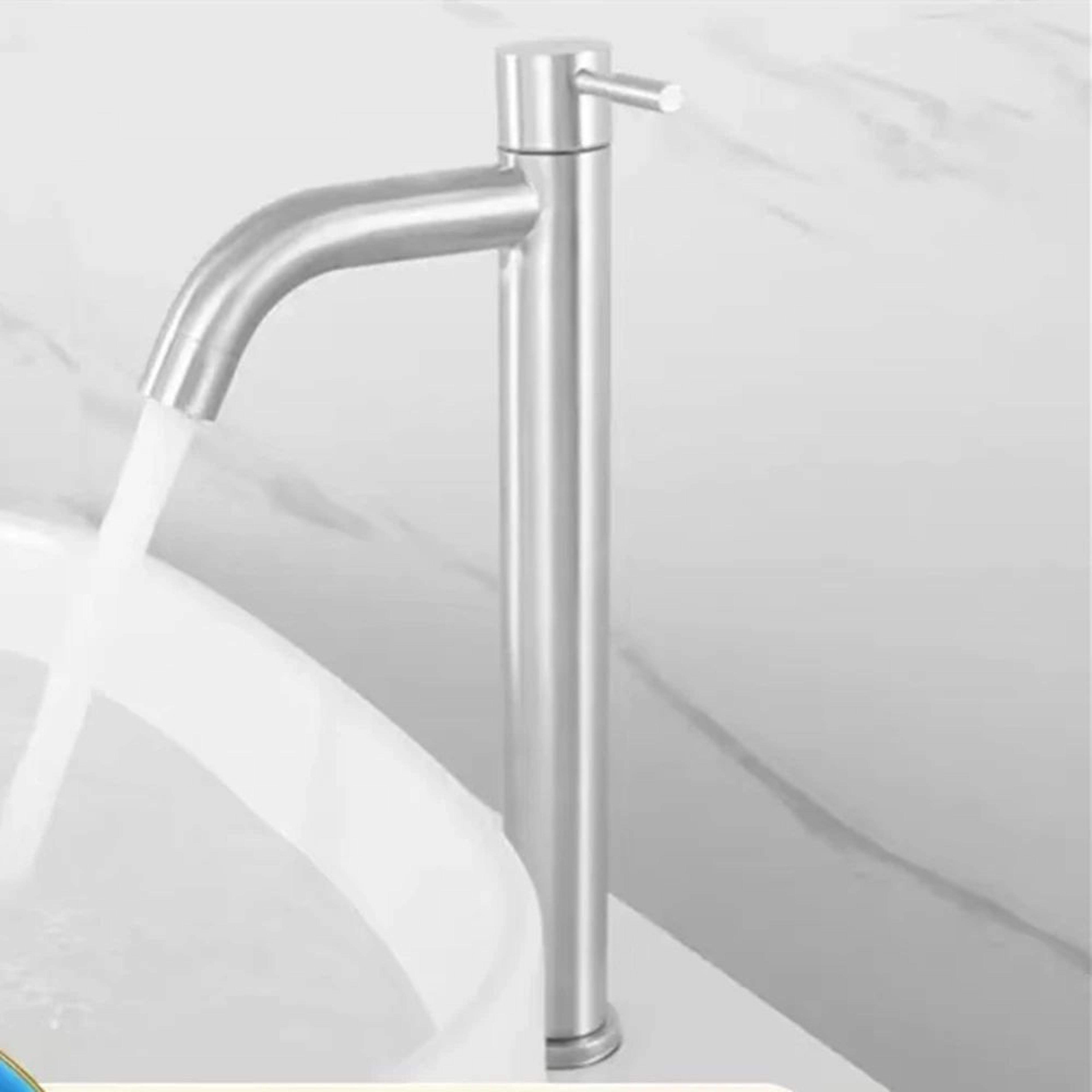 stainless steel tall cold water faucet for kitchen sink and bathroom basin