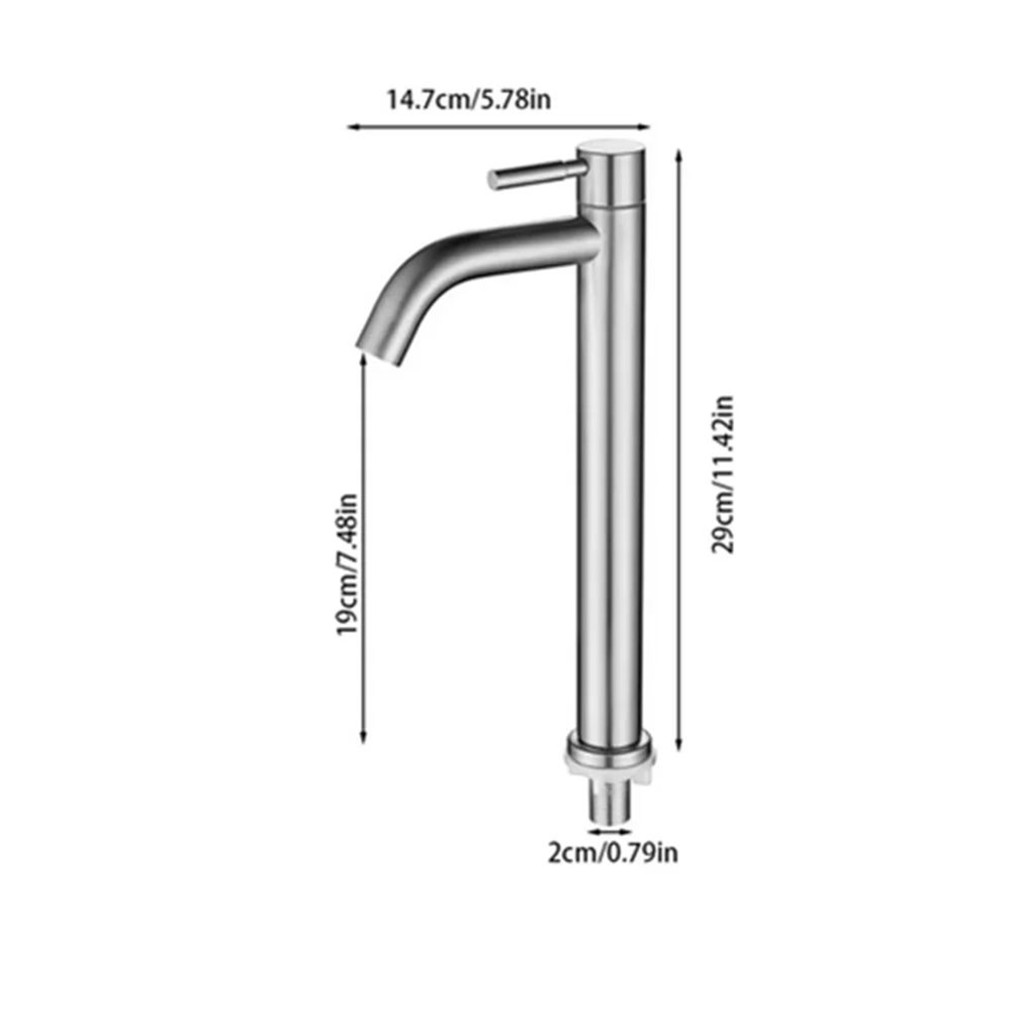 Stainless Steel Tall Cold Water Faucet For Kitchen Sink And Bathroom Basin 5