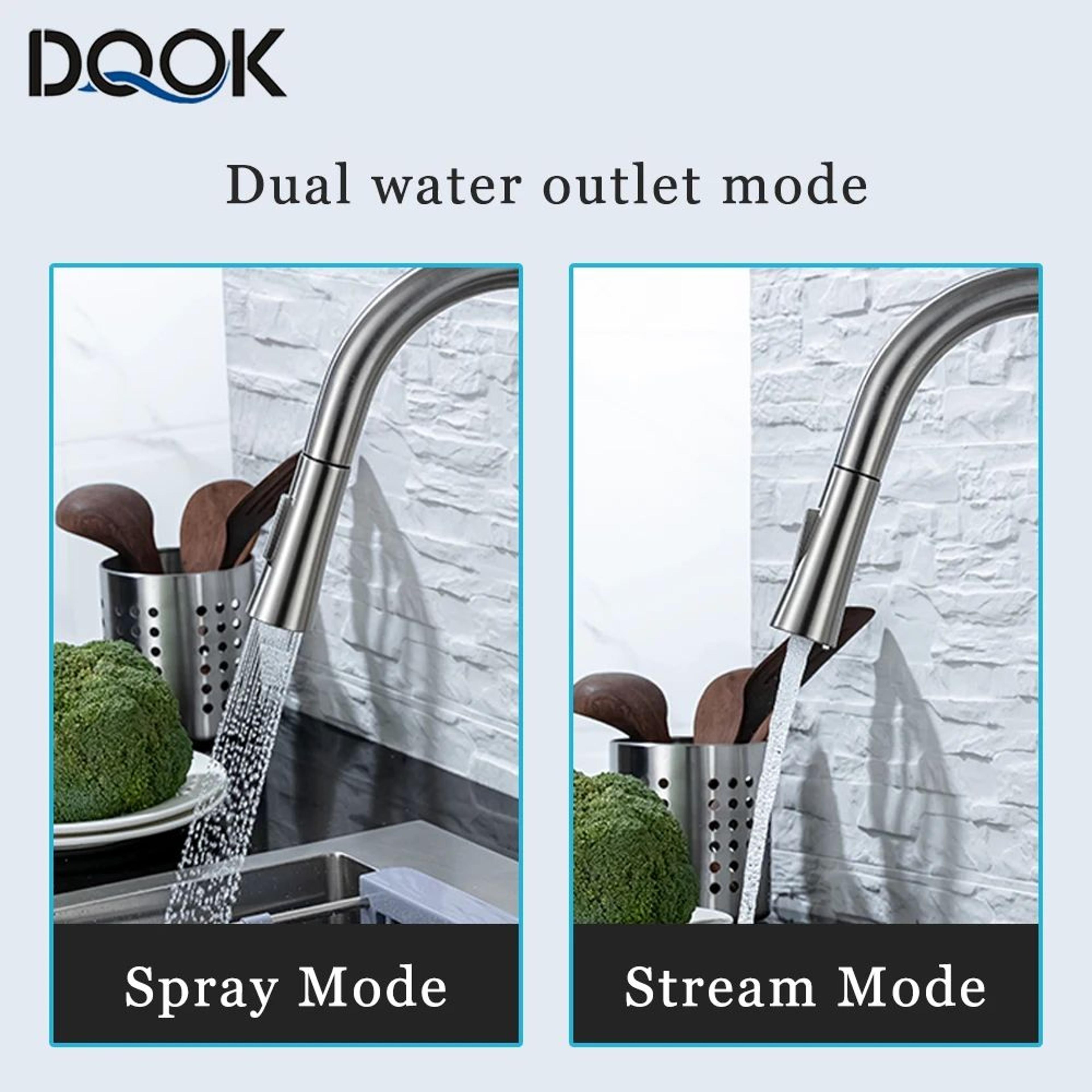 DQOK Stainless Steel Pull Out Kitchen Mixer Faucet With Smart Control 4