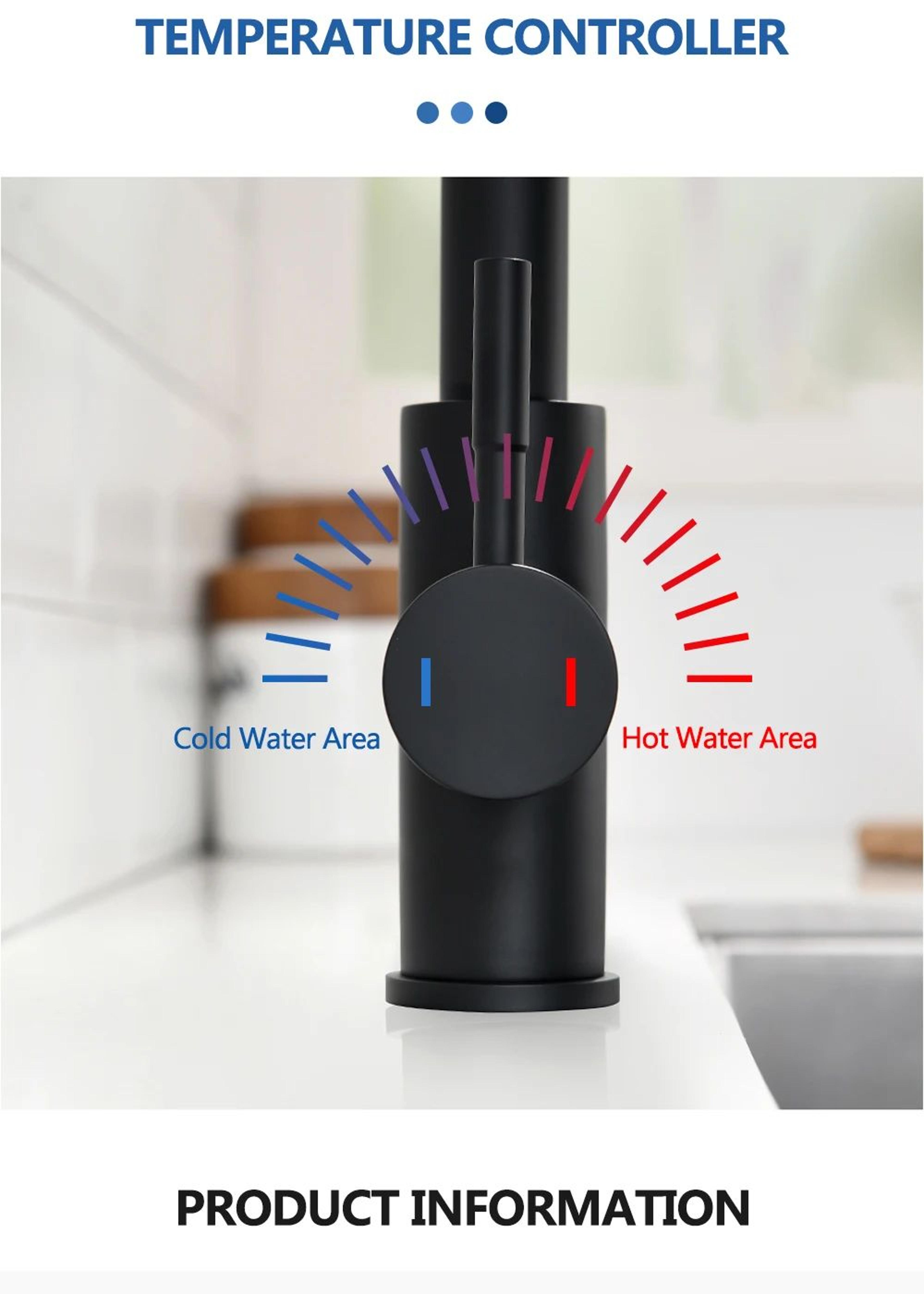 DQOK Stainless Steel Pull Out Kitchen Mixer Faucet With Smart Control 7