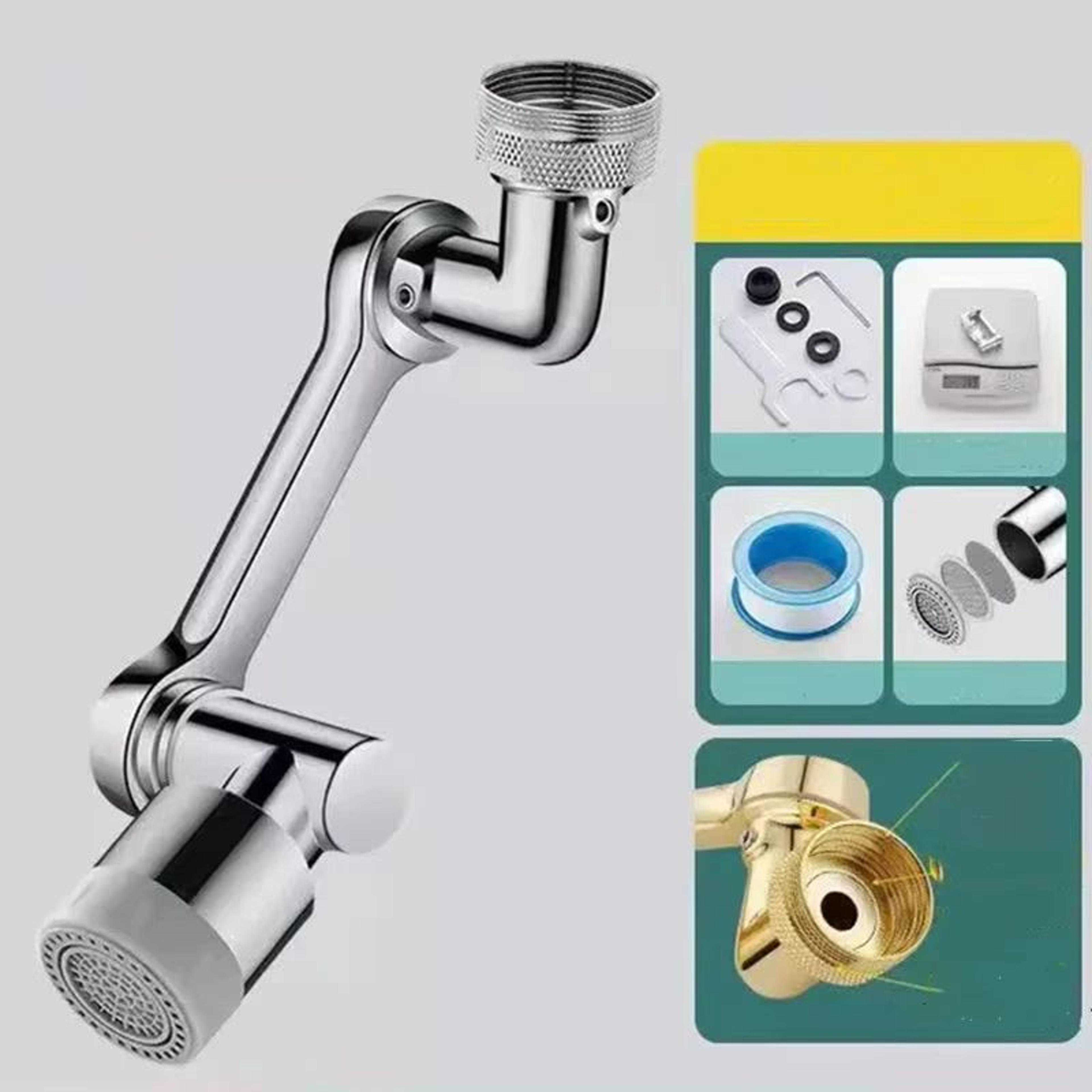 Universal Metal 1080 Degree Rotating Faucet Aerator And Sink Tap Extender 1