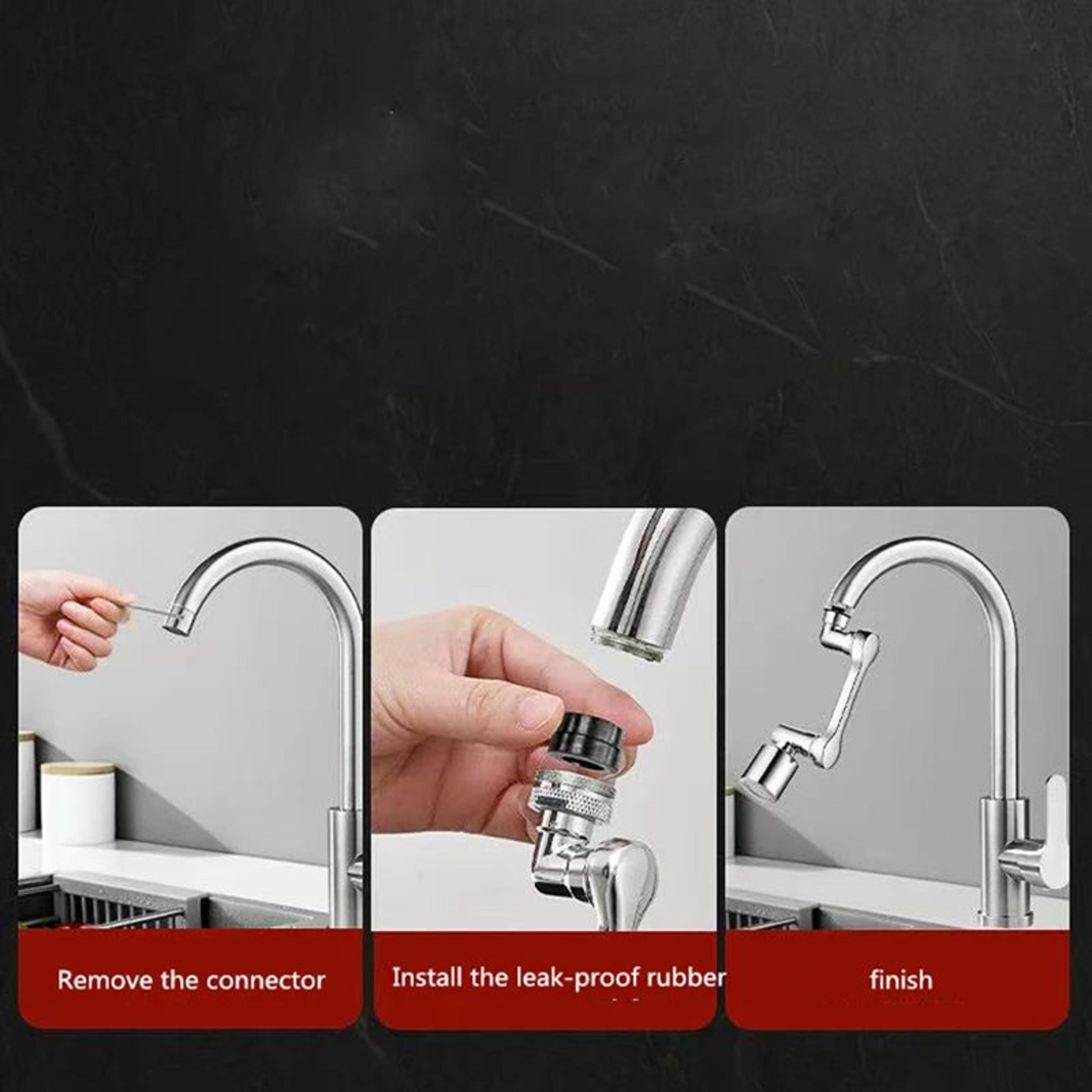 Universal Metal 1080 Degree Rotating Faucet Aerator And Sink Tap Extender 4