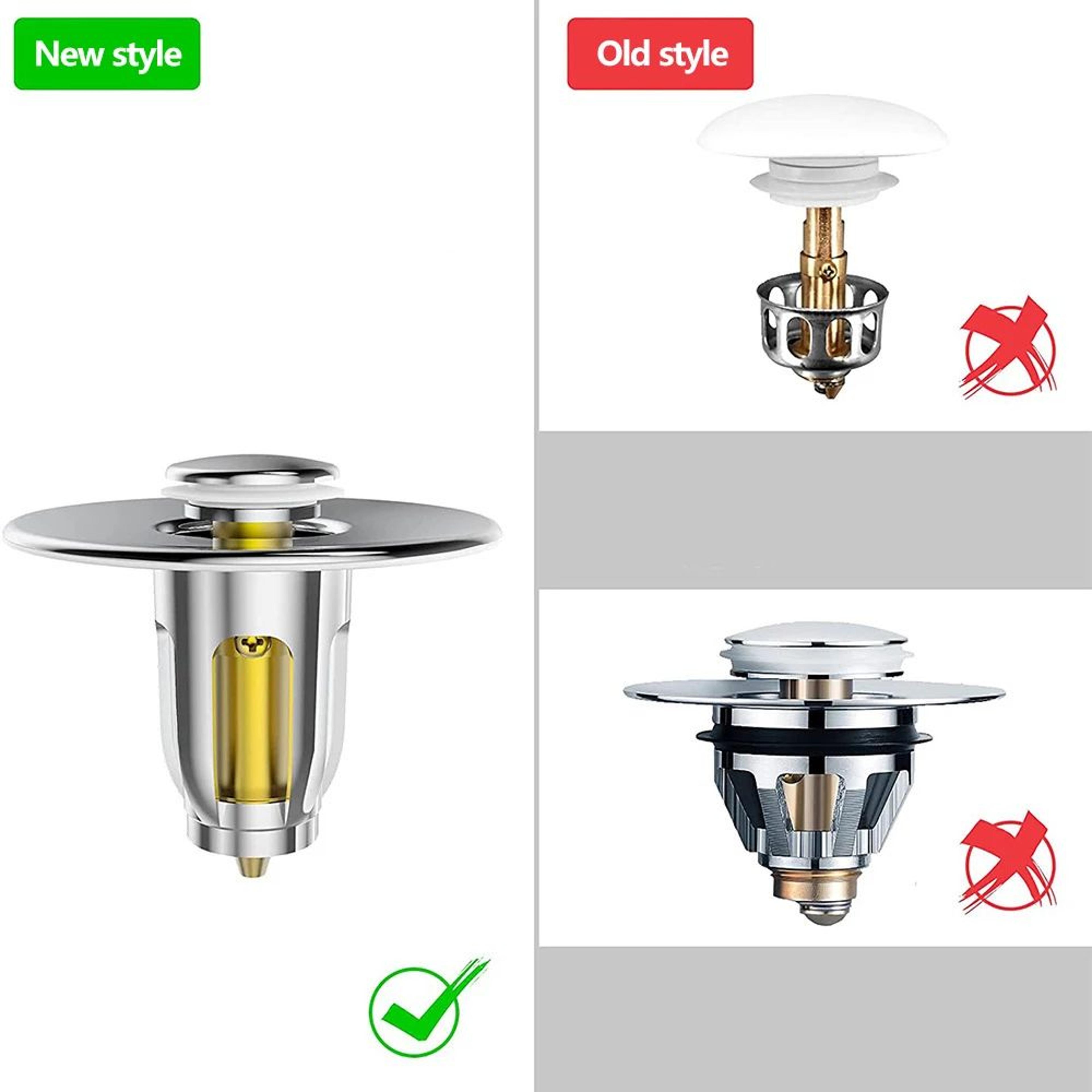 Press Pop Up Sink Drain Stopper With Hair Catcher Filter For Wash Basins 7