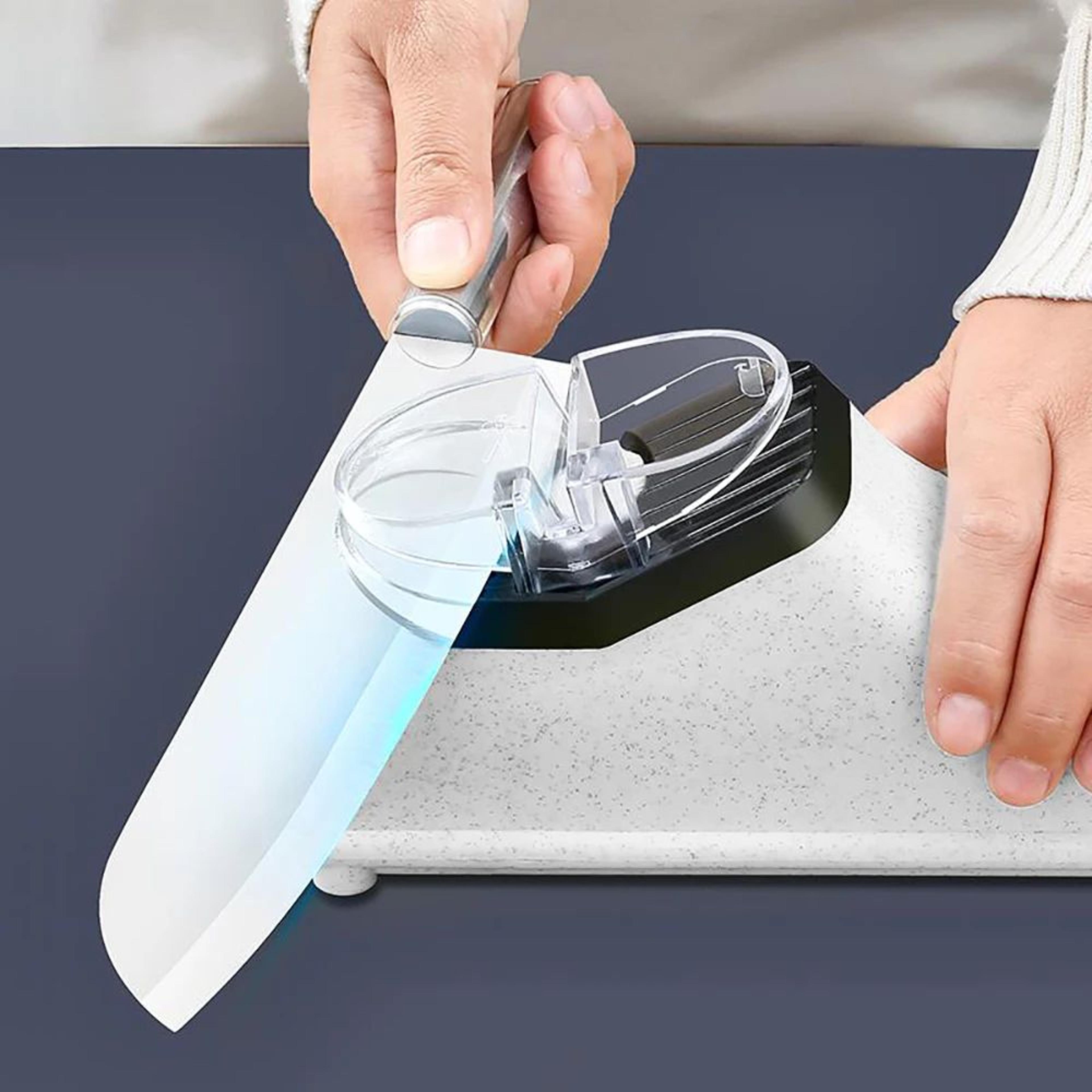 USB Electric Knife And Scissor Sharpener With Medium And Fine Grinding 3