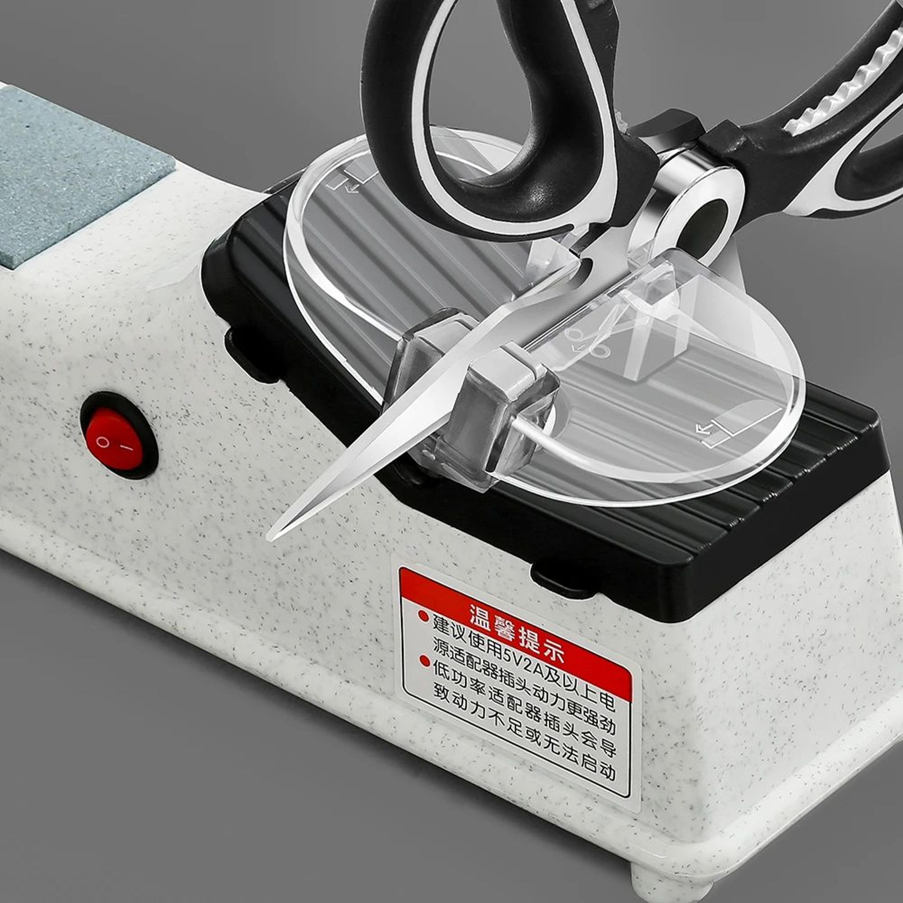USB Electric Knife And Scissor Sharpener With Medium And Fine Grinding 4