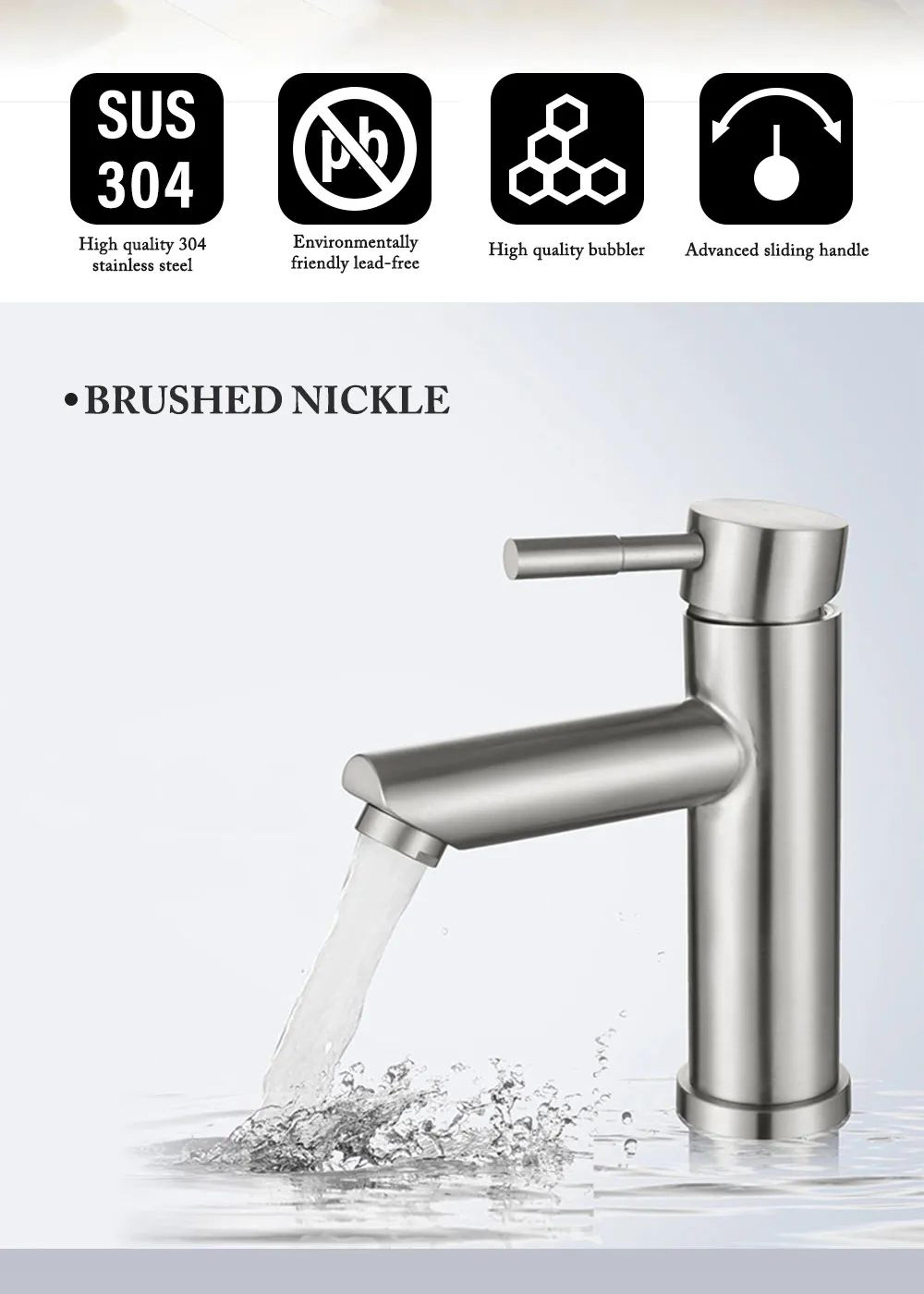Matte Black Bathroom Basin Mixer Faucet With Hot And Cold Water 6
