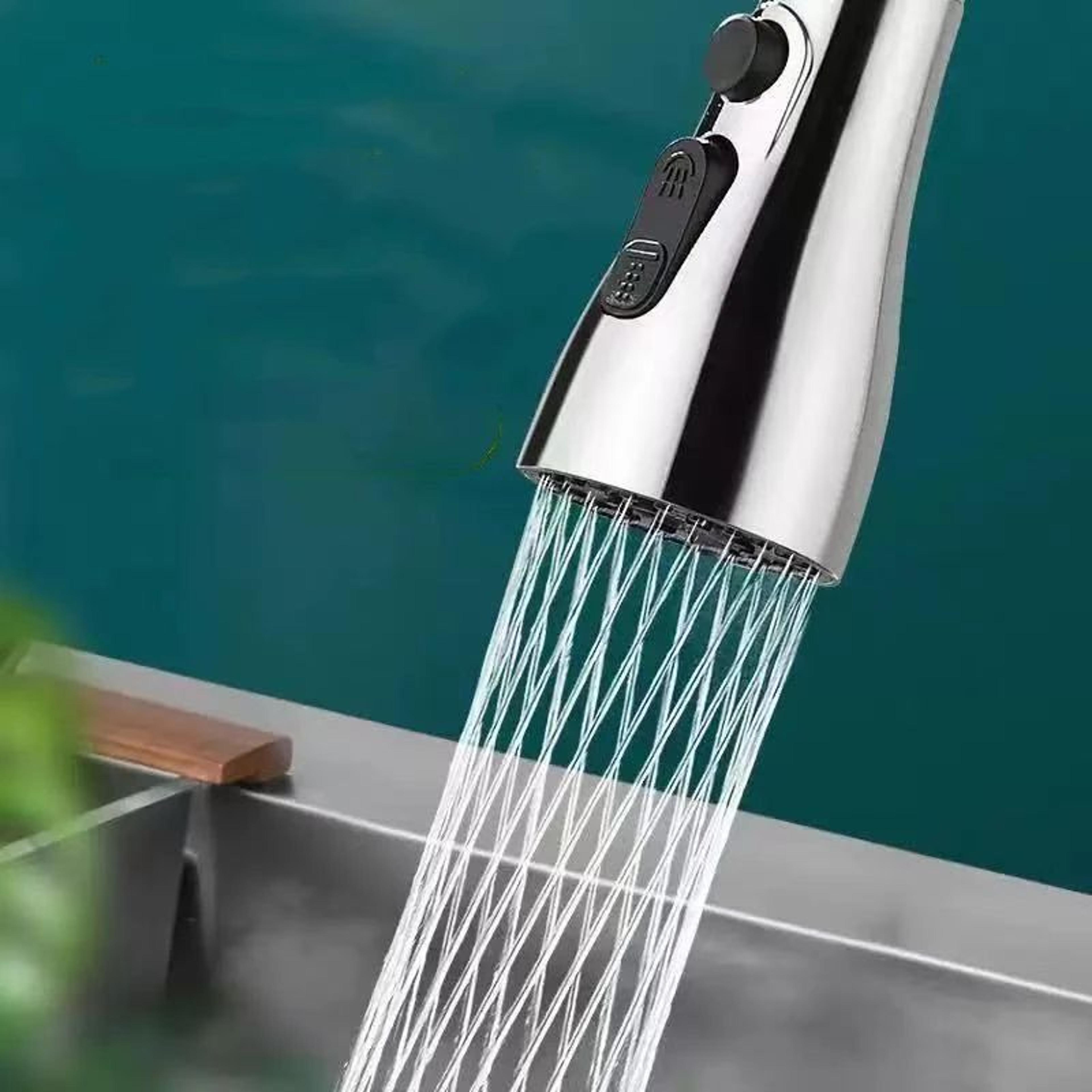 3 Mode Pull Out Faucet Sprayer Head With Half Inch Connection 4