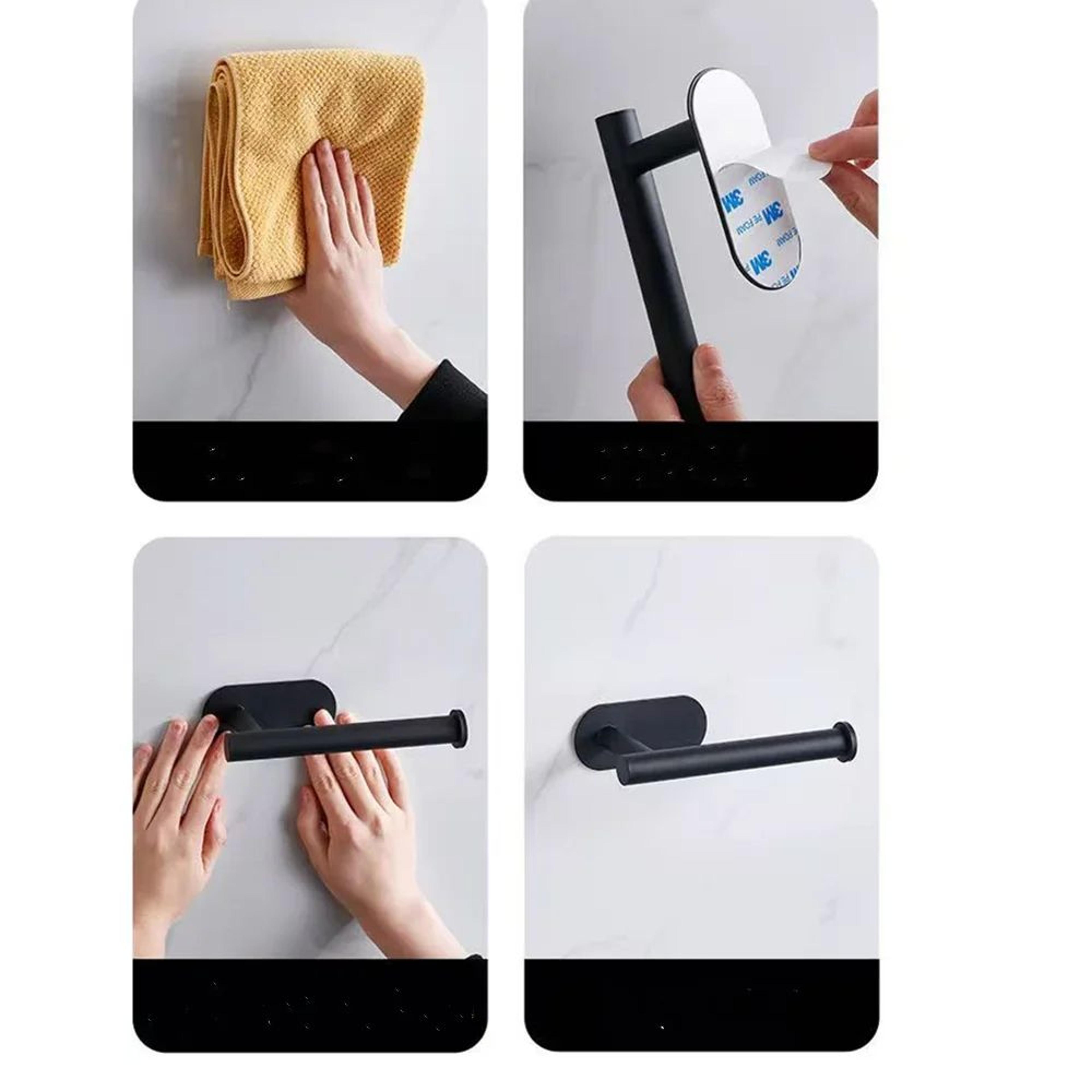 Matte Black 304 Stainless Steel Wall Mounted Toilet Paper Holder 7
