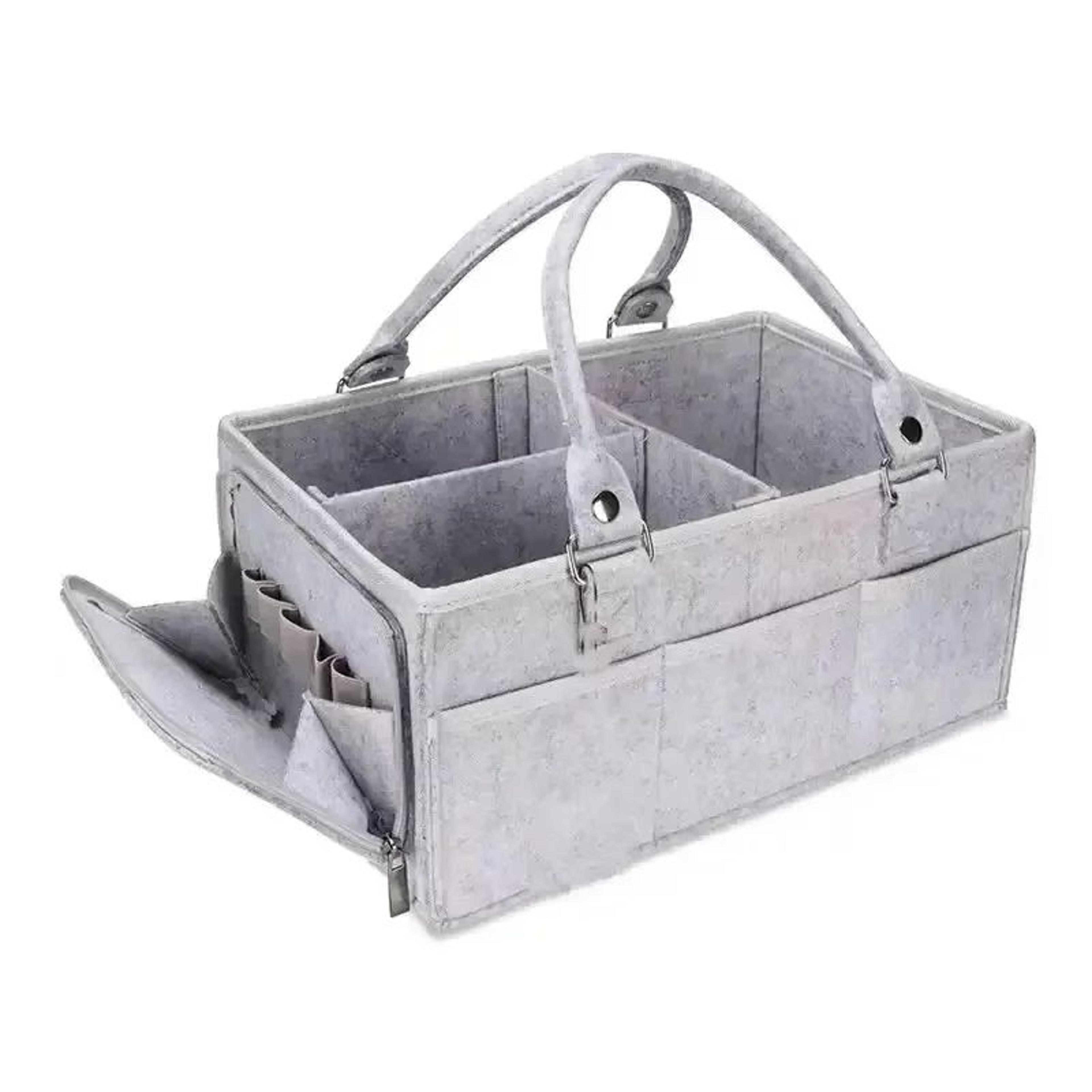 Large Capacity Felt Baby Diaper Storage Bag For Toys And Nursery Essentials 2