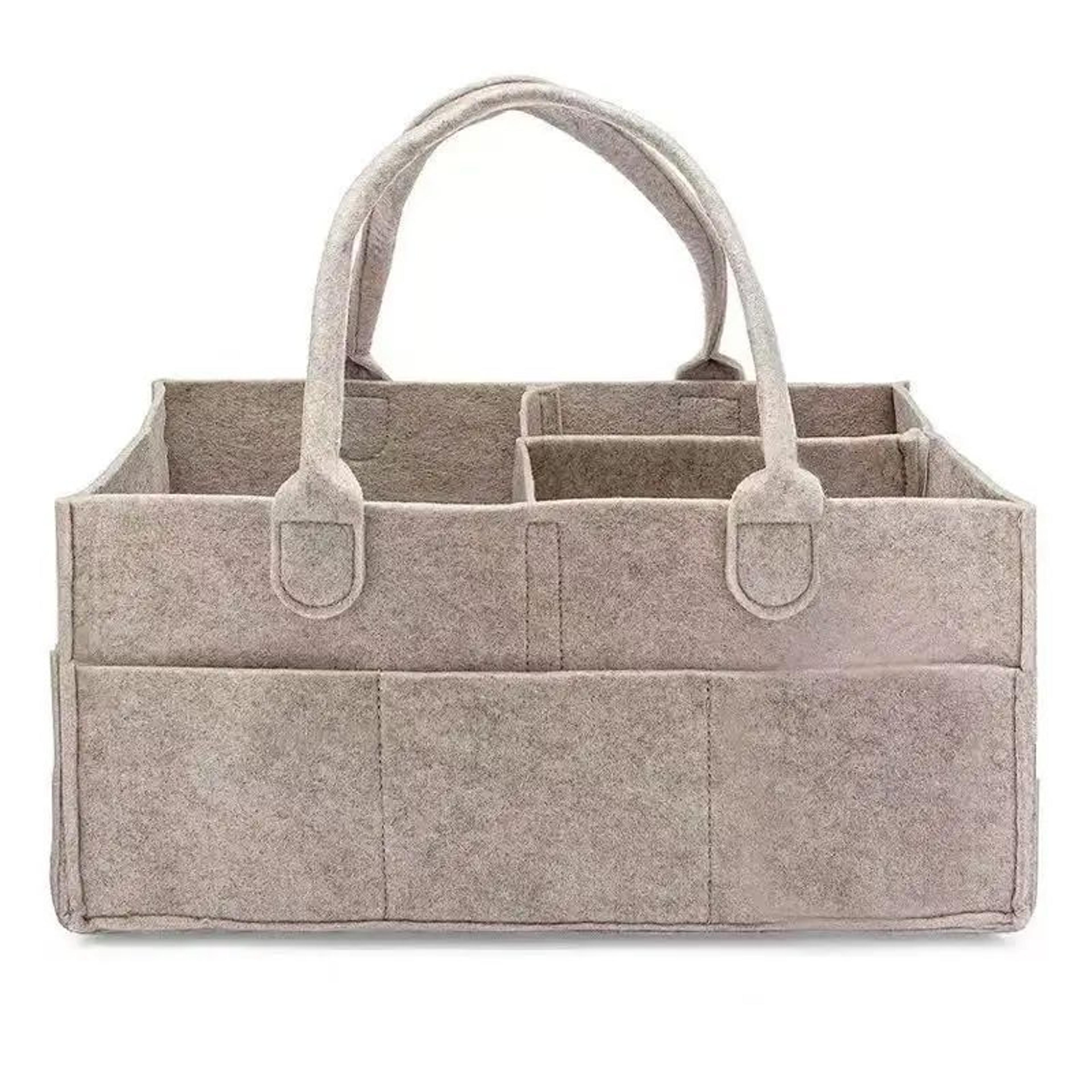 large capacity felt baby diaper storage bag for toys and nursery essentials