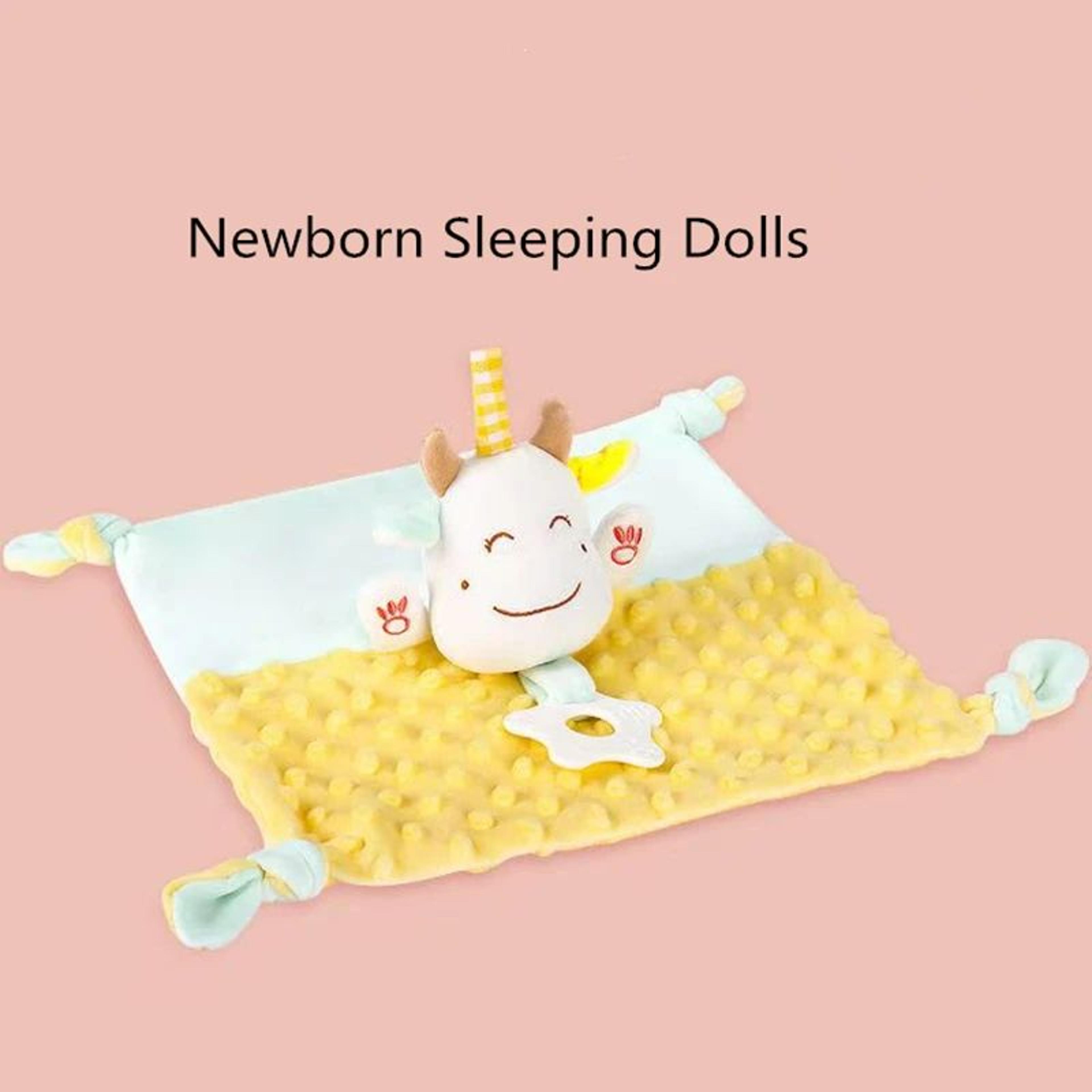 Soft Plush Baby Comforter Blanket With Sensory Tags And Teether 5