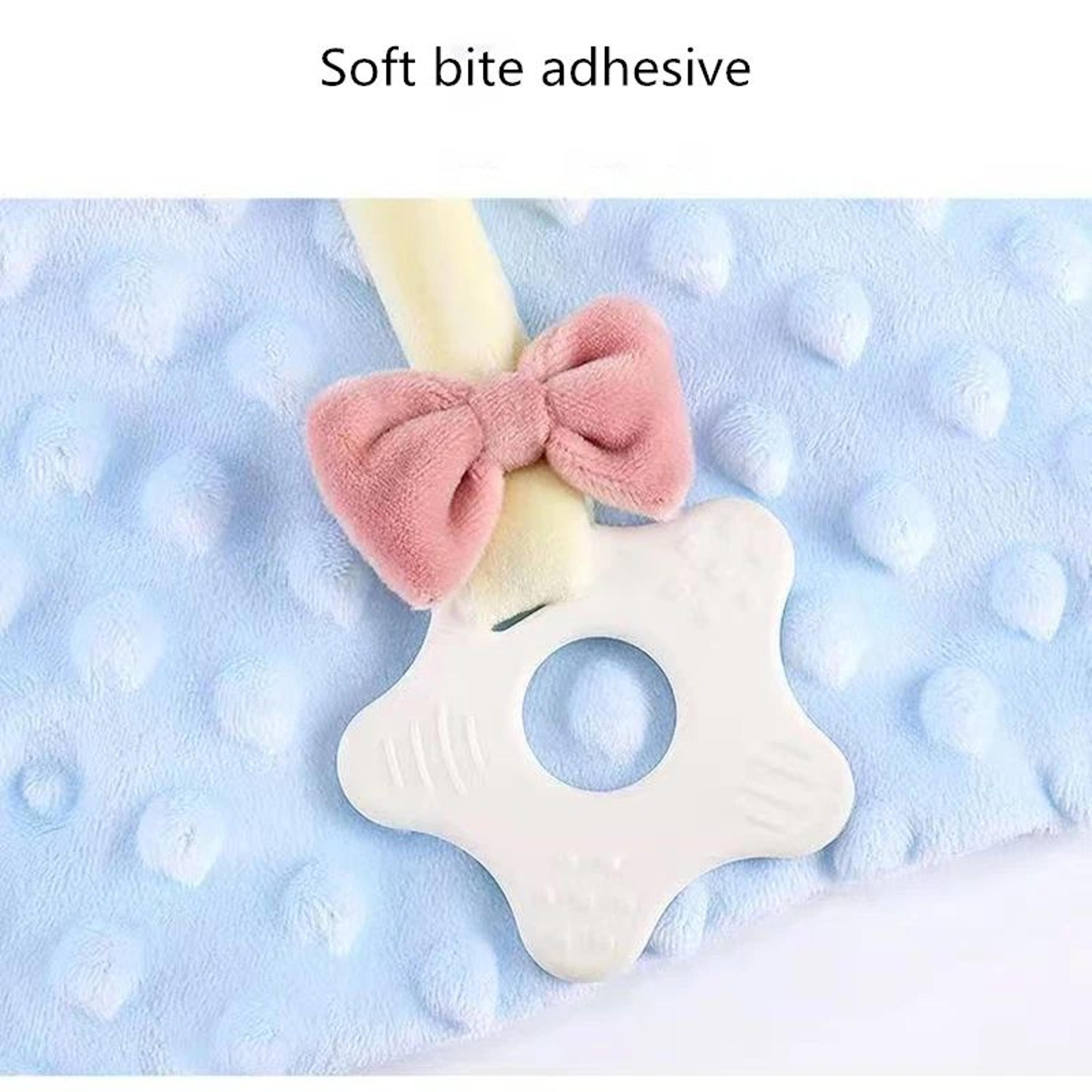 Soft Plush Baby Comforter Blanket With Sensory Tags And Teether 4