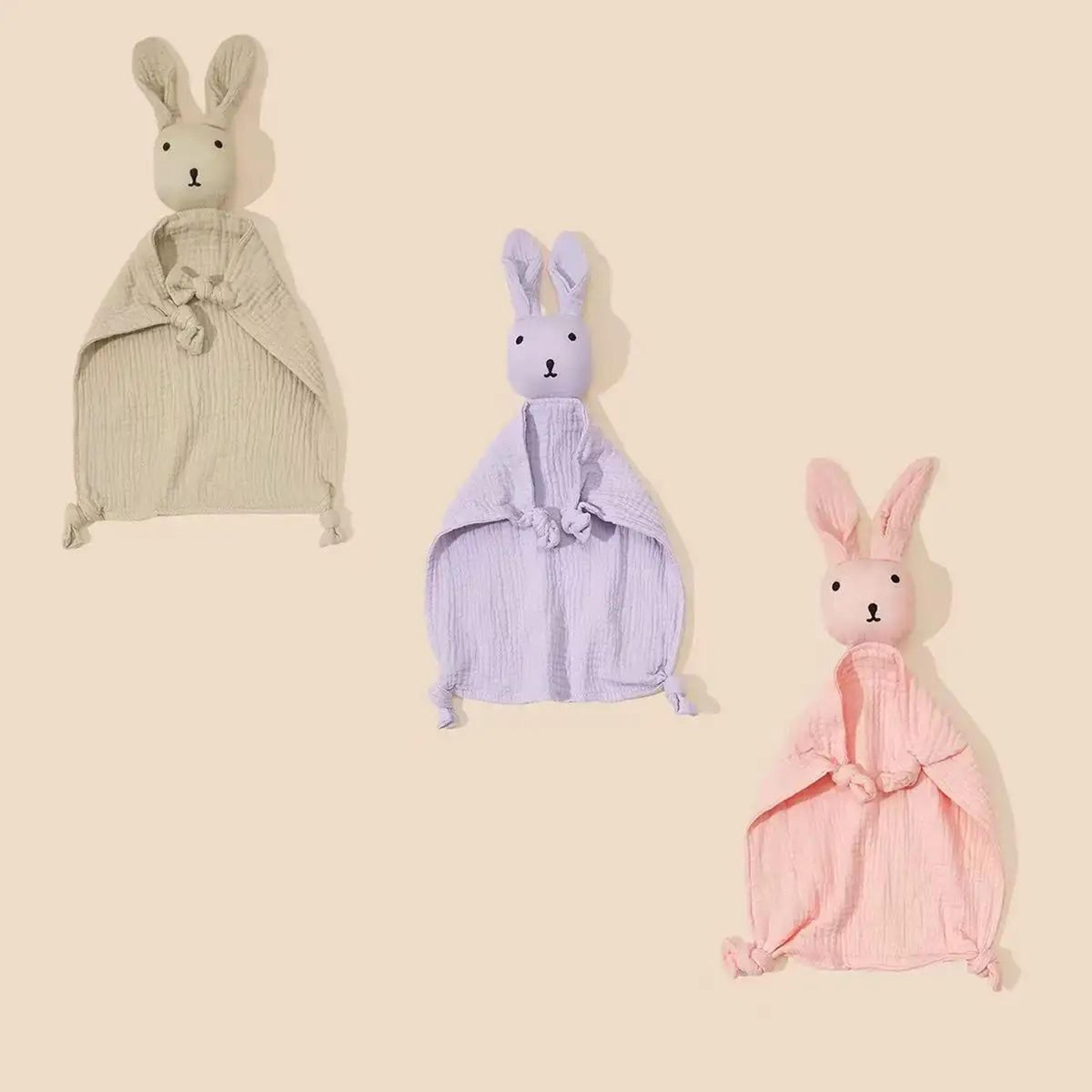 soft cotton muslin baby comforter blanket and cuddle toy