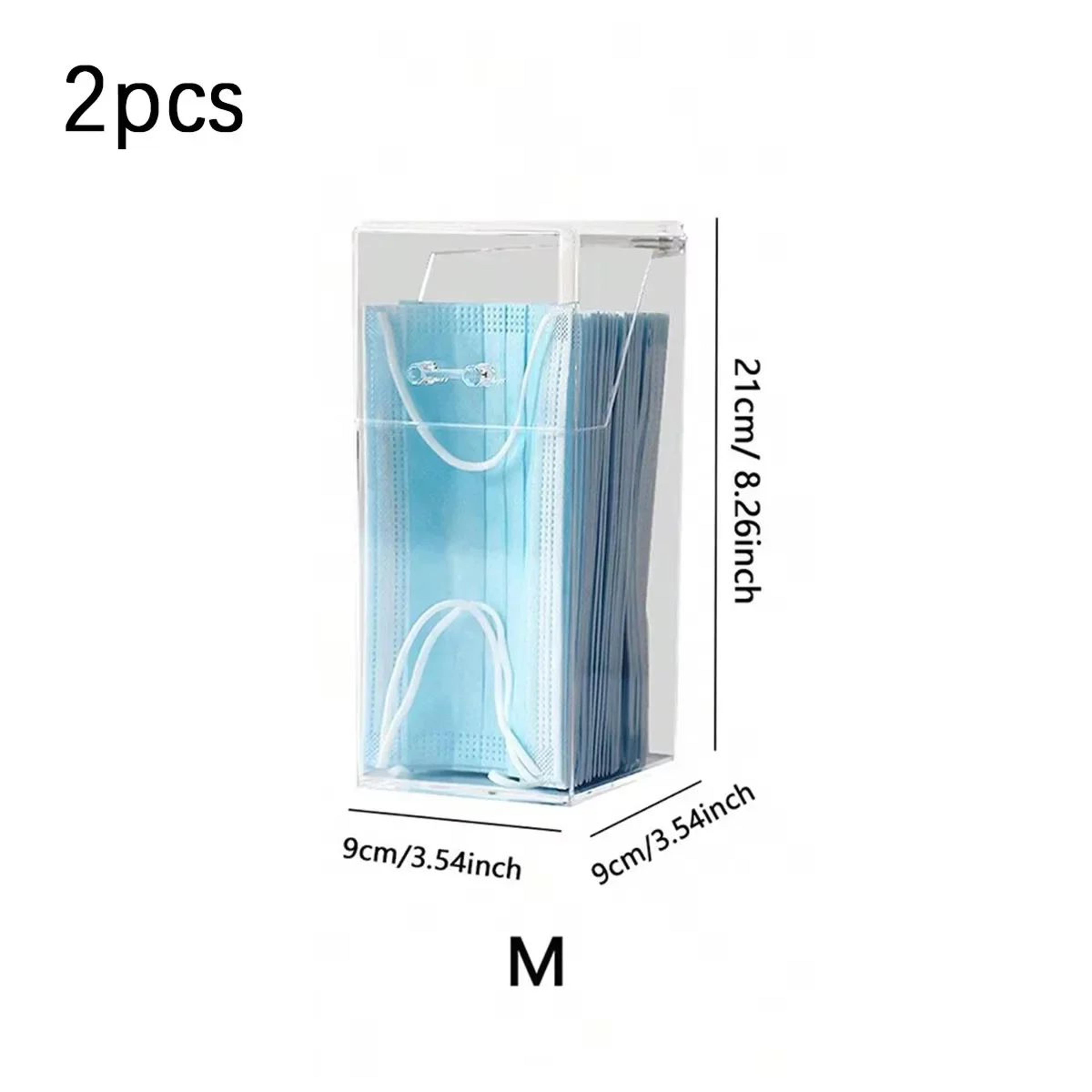 Transparent Face Mask Storage Box With Lid For Desk And Entryway 9