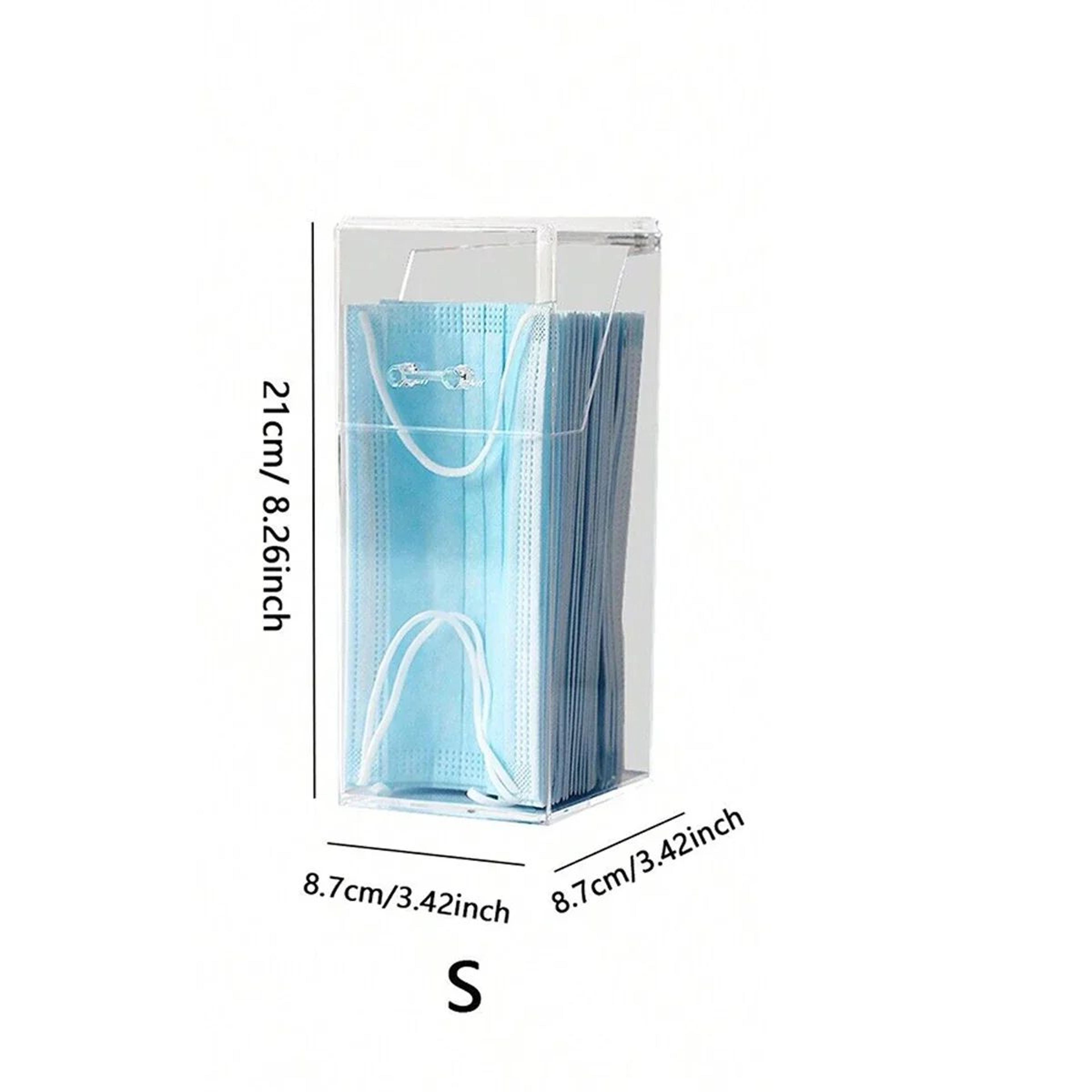 Transparent Face Mask Storage Box With Lid For Desk And Entryway 6