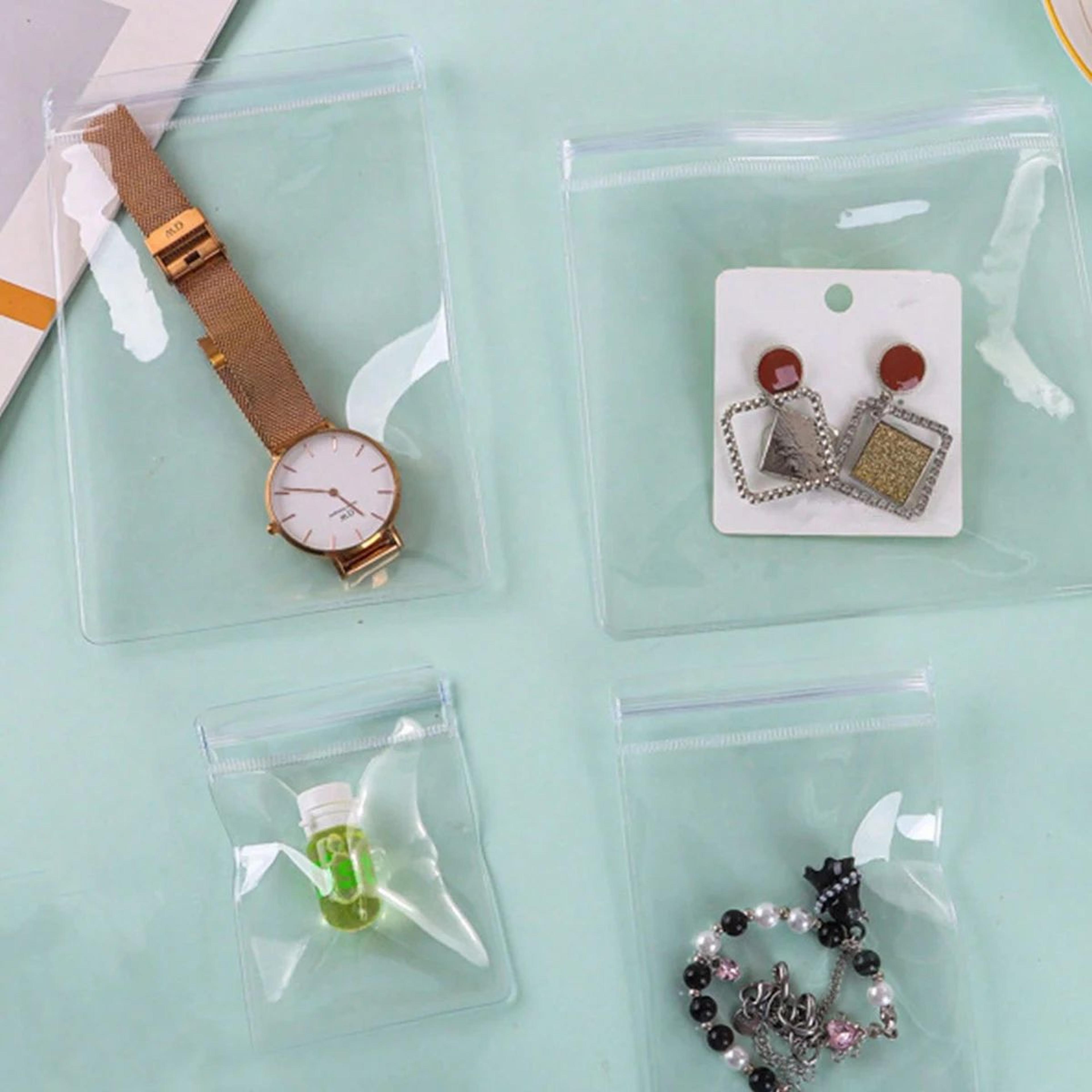 50 Piece Transparent PVC Jewelry Storage Bags For Earrings And Necklaces 3