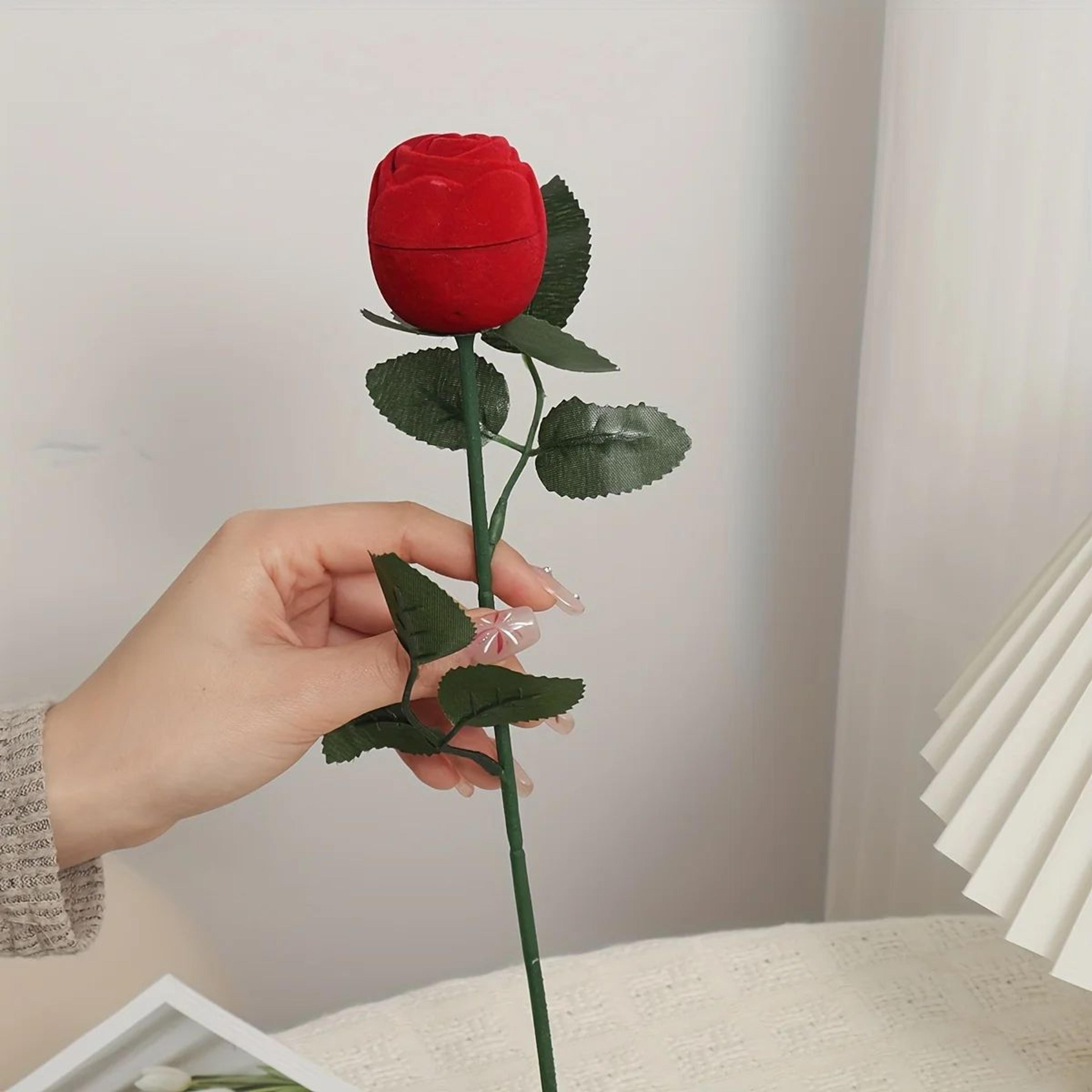 romantic rose ring box for engagement proposals and wedding gifts