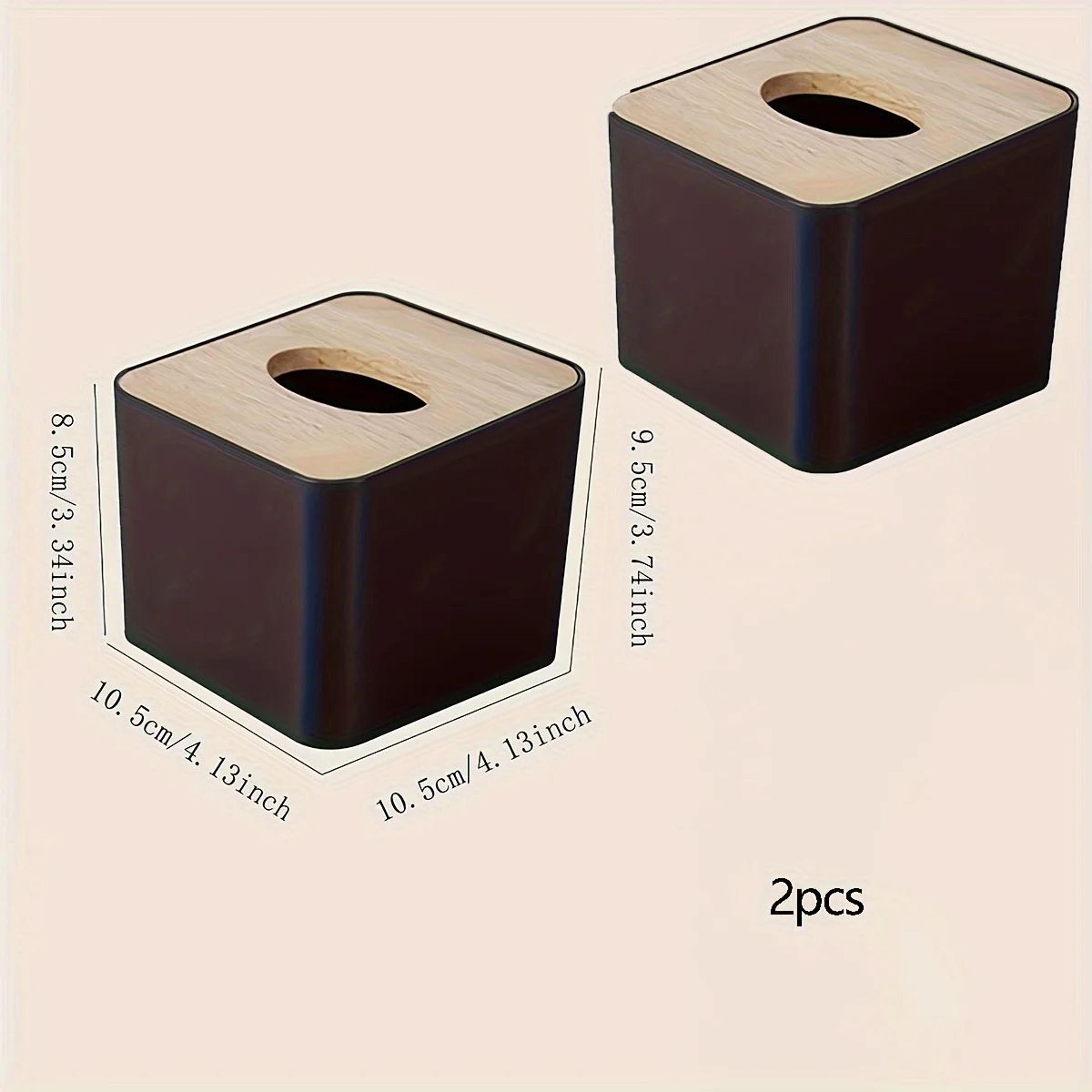 Nordic Style Plastic Tissue Box With Wooden Cover For Home And Restaurant 5