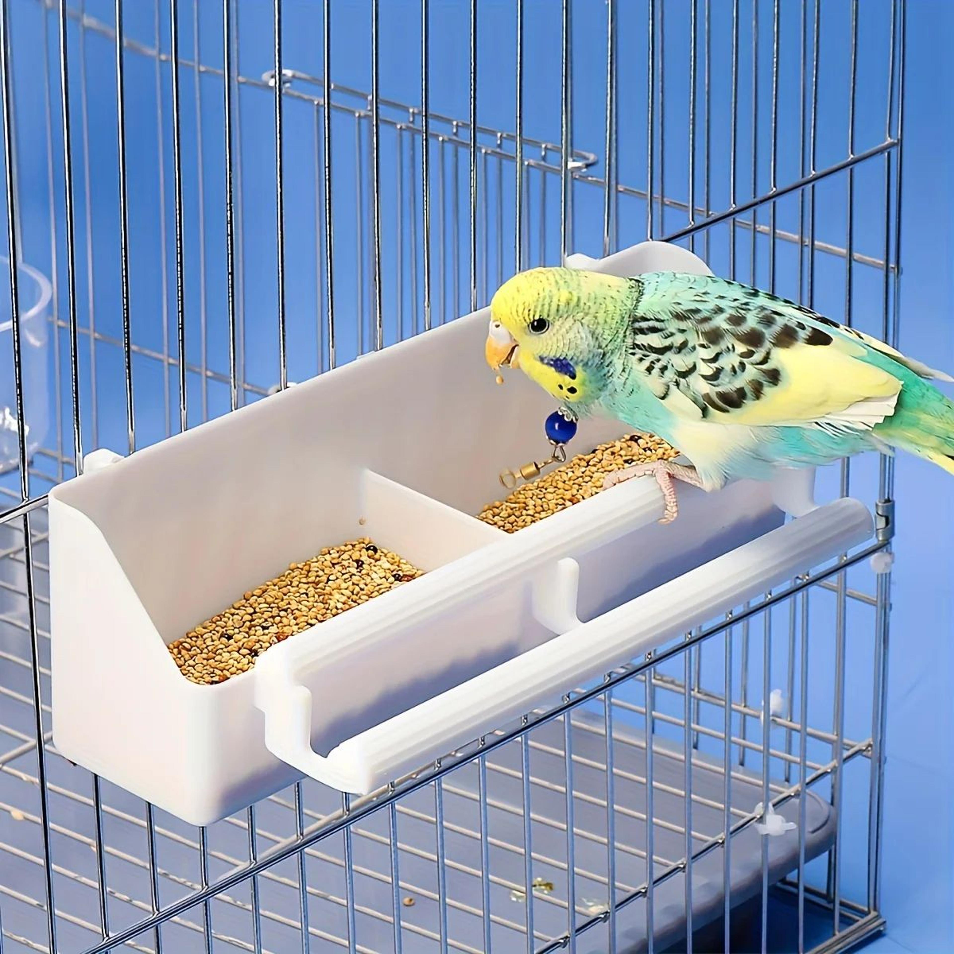 portable double compartment hanging bird feeder for cage food and water