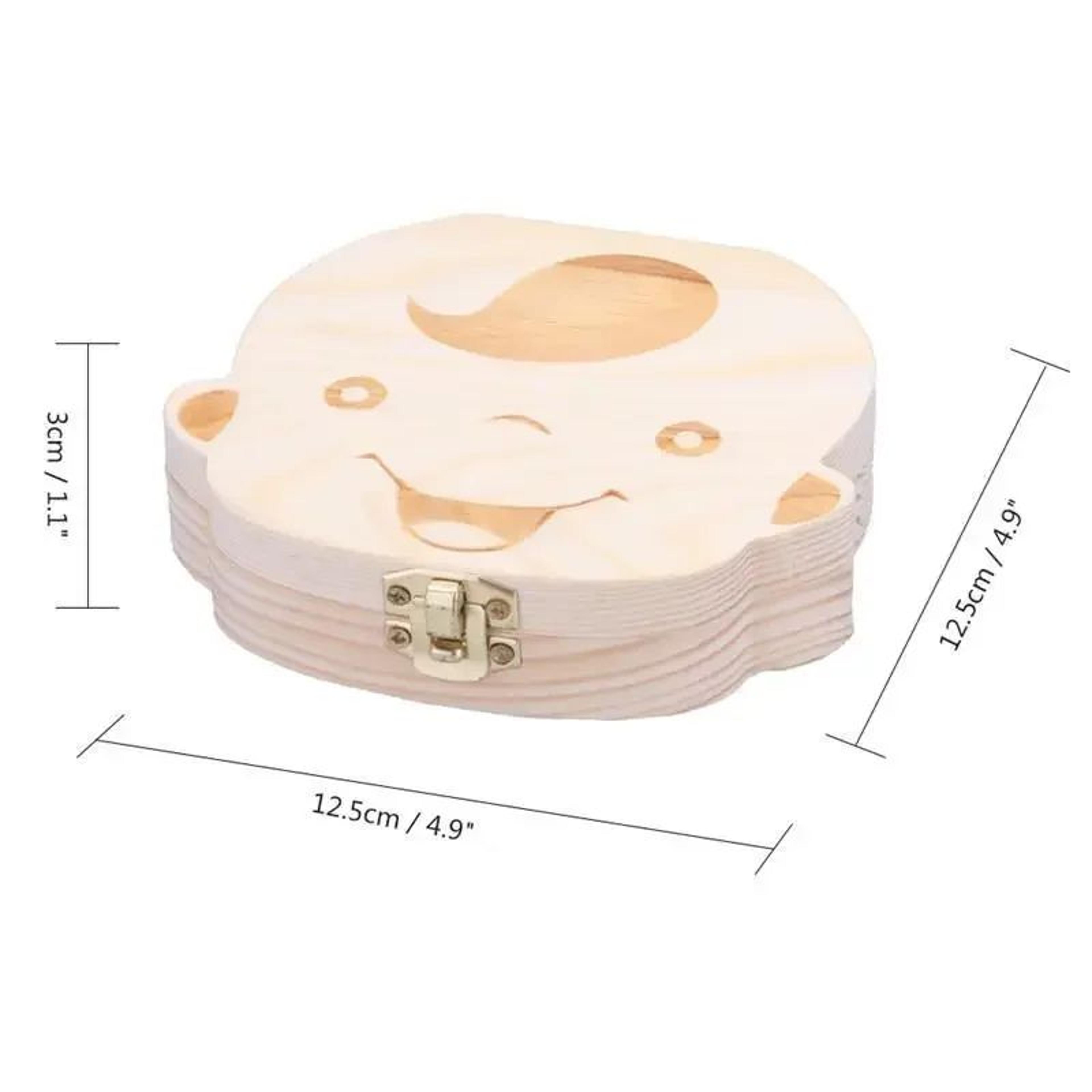 Wooden Baby Tooth Keepsake Box With Spanish Labels For Boys And Girls 4