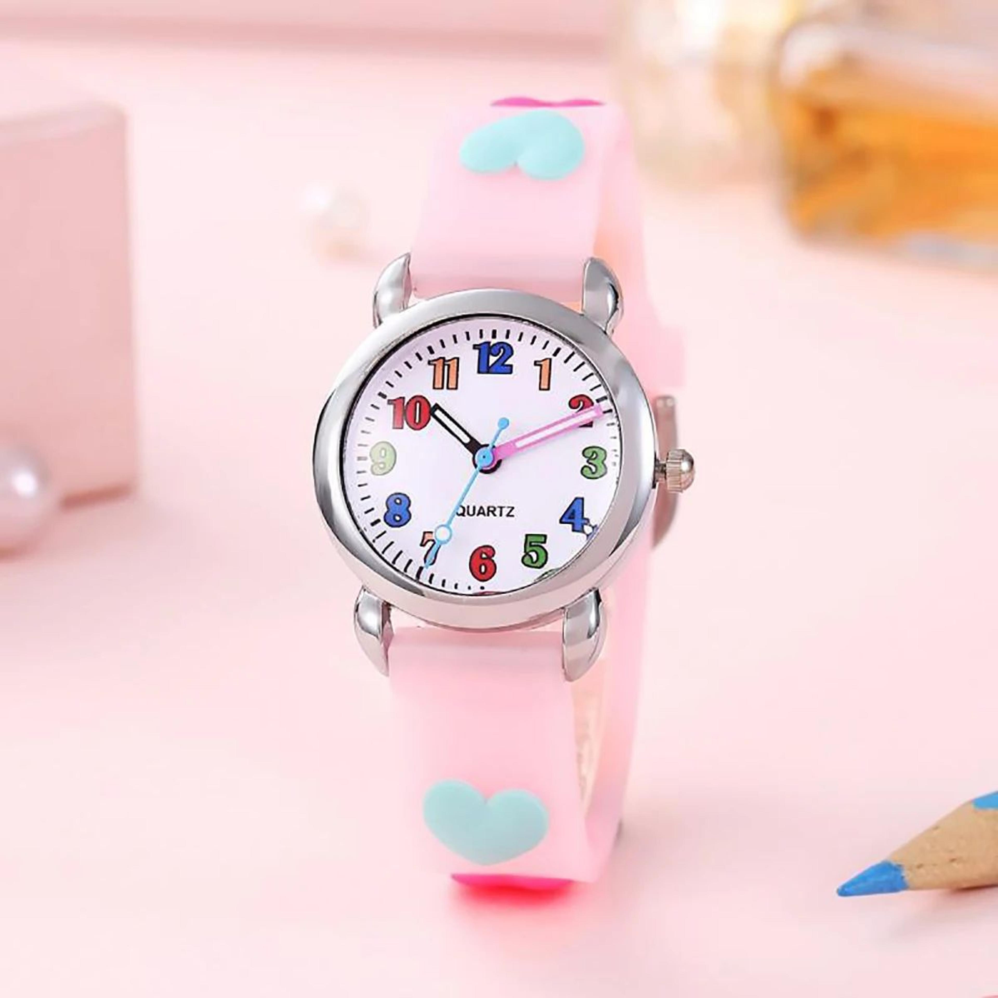 Cartoon Heart Themed Watch And Bracelet Gift Set For Students 7