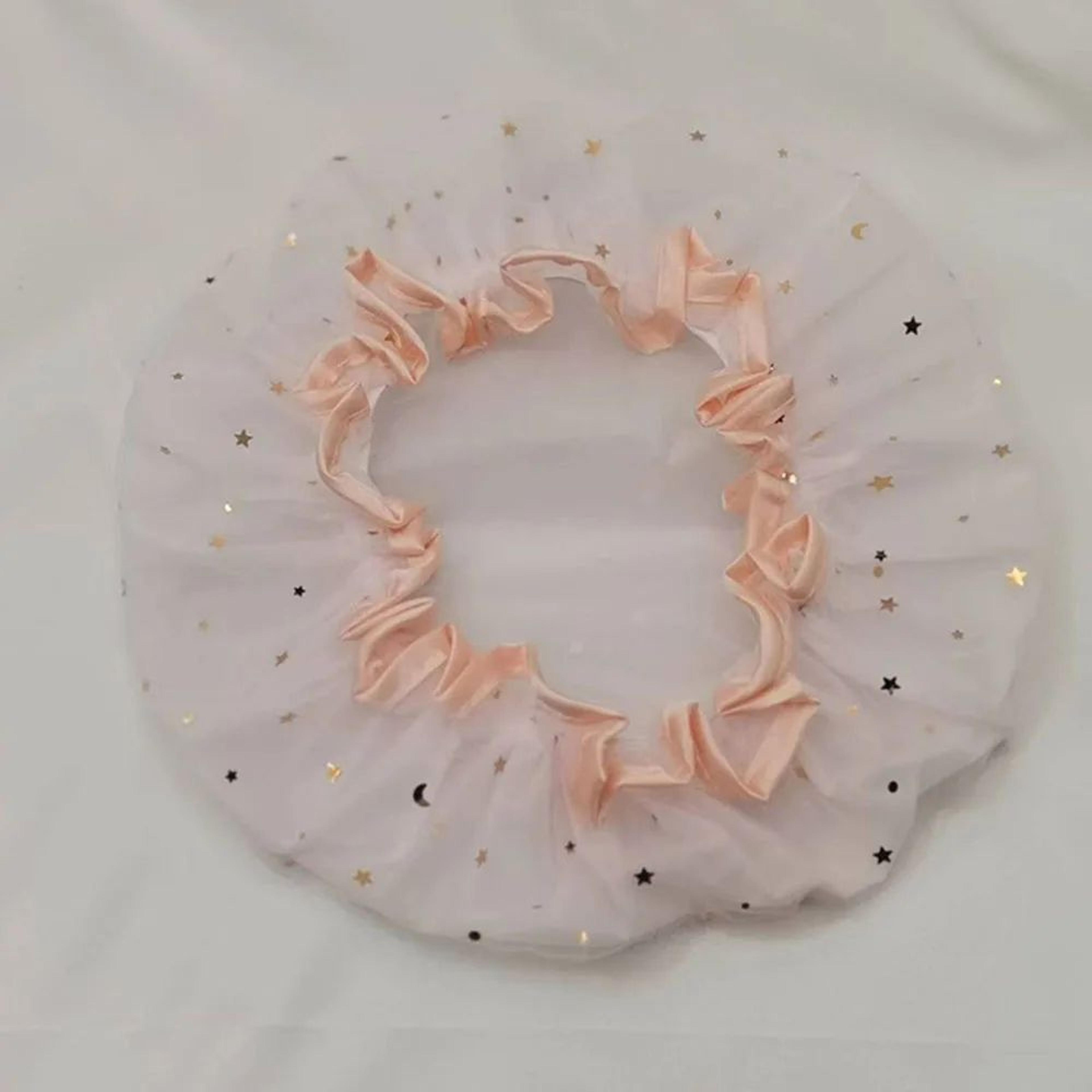 Large Reusable Waterproof Shower Cap With Elastic Band For Women 4