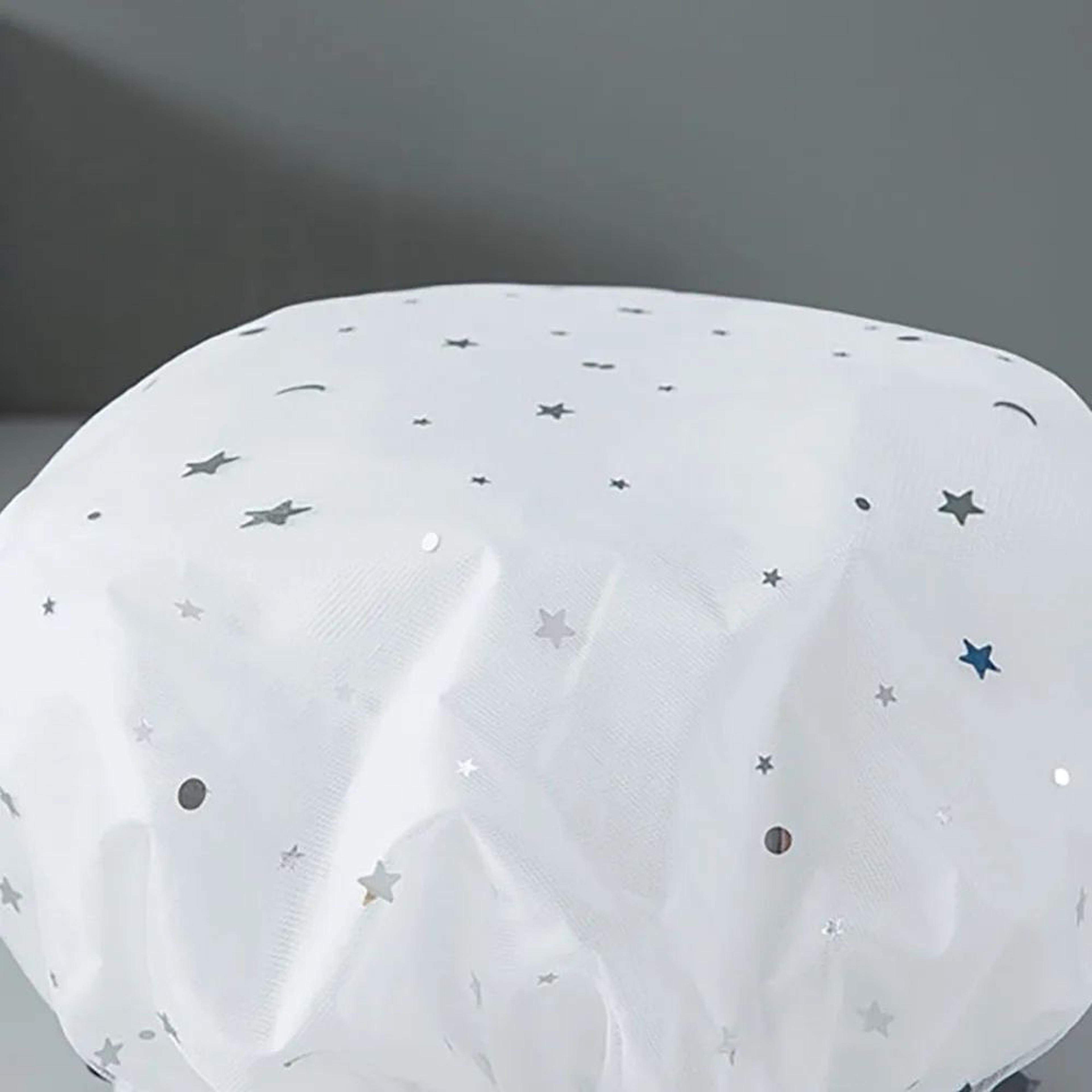 Large Reusable Waterproof Shower Cap With Elastic Band For Women 5