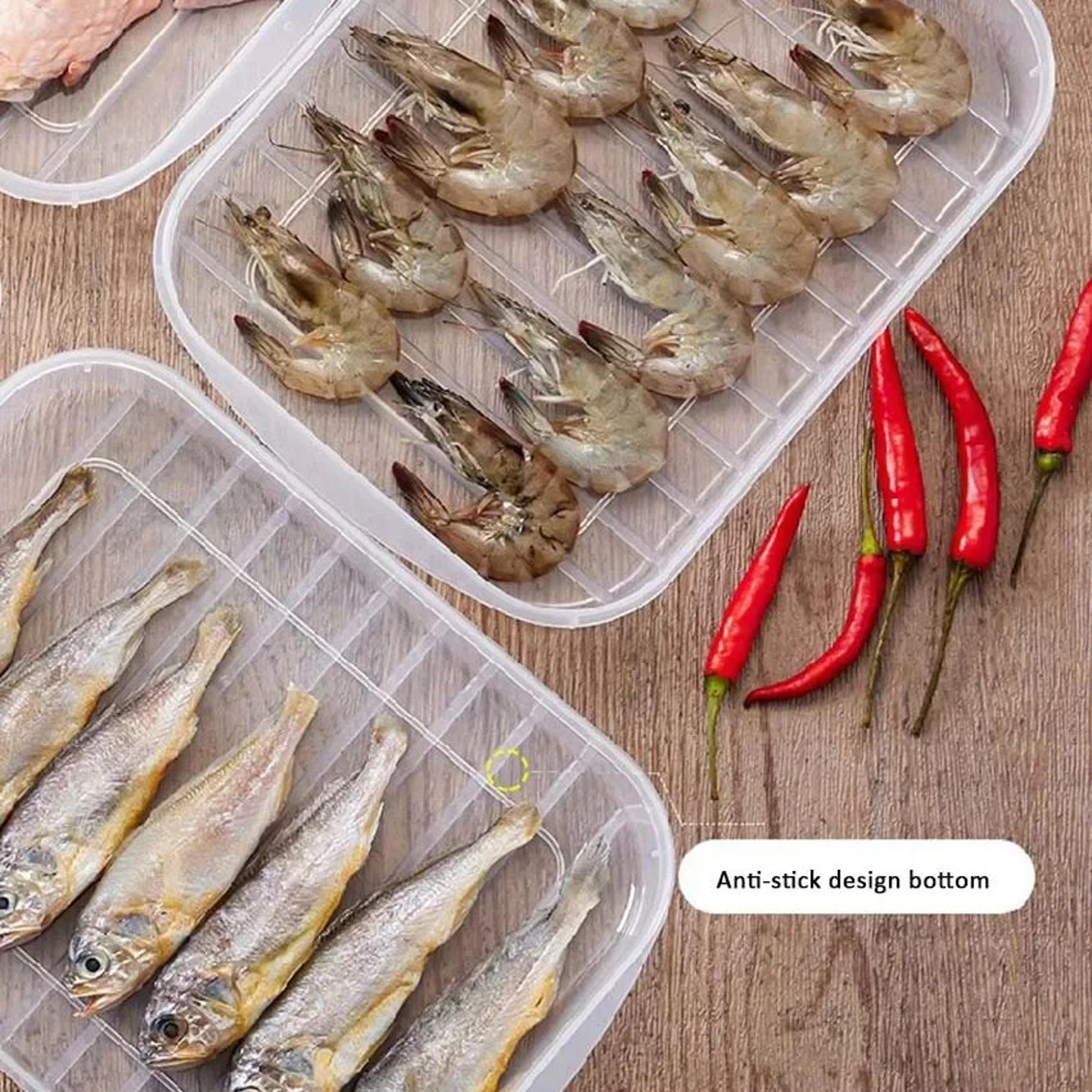 Transparent Divided Food Storage Box With Lid For Refrigerator Organization 6