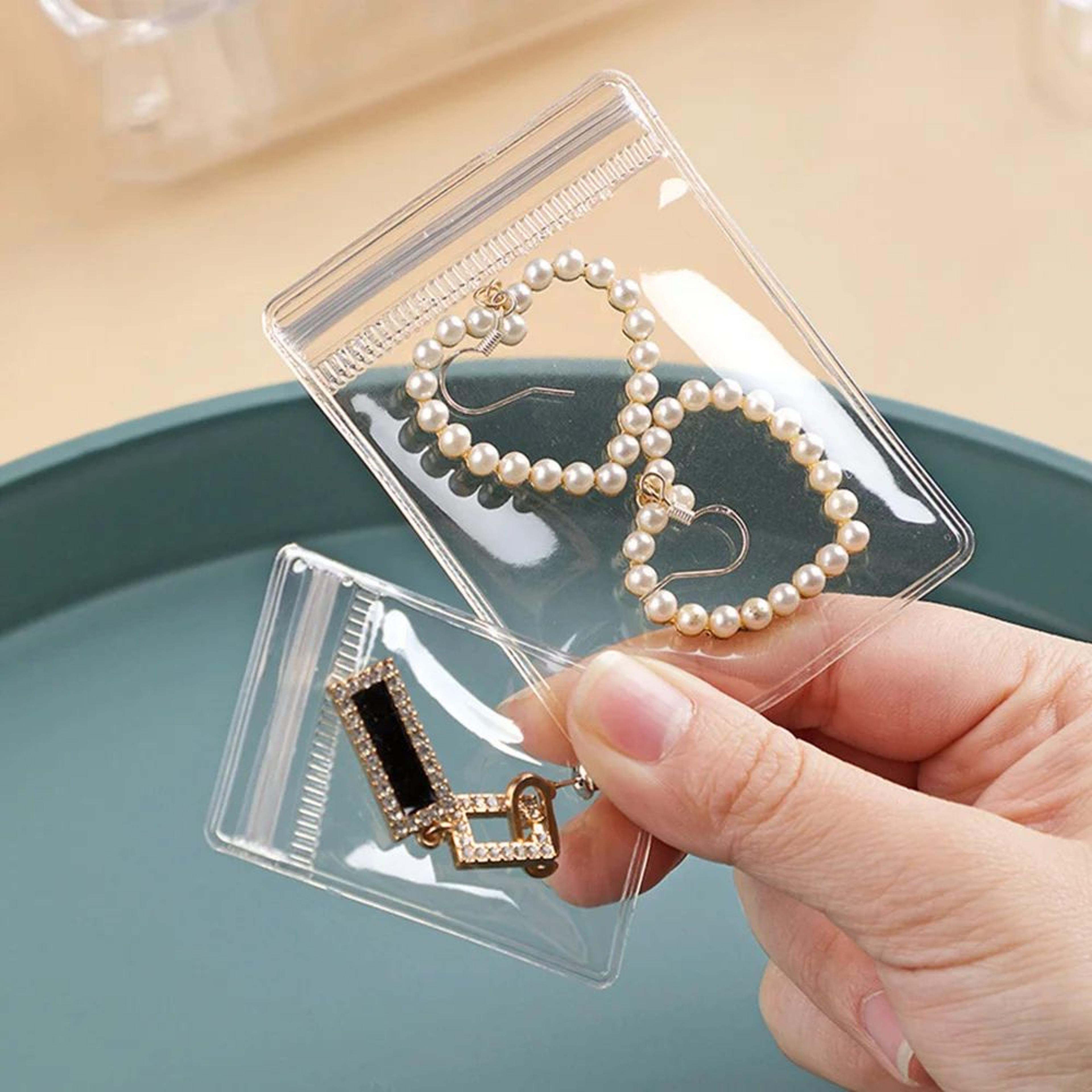 50 piece transparent dustproof jewelry storage bags for earrings and rings