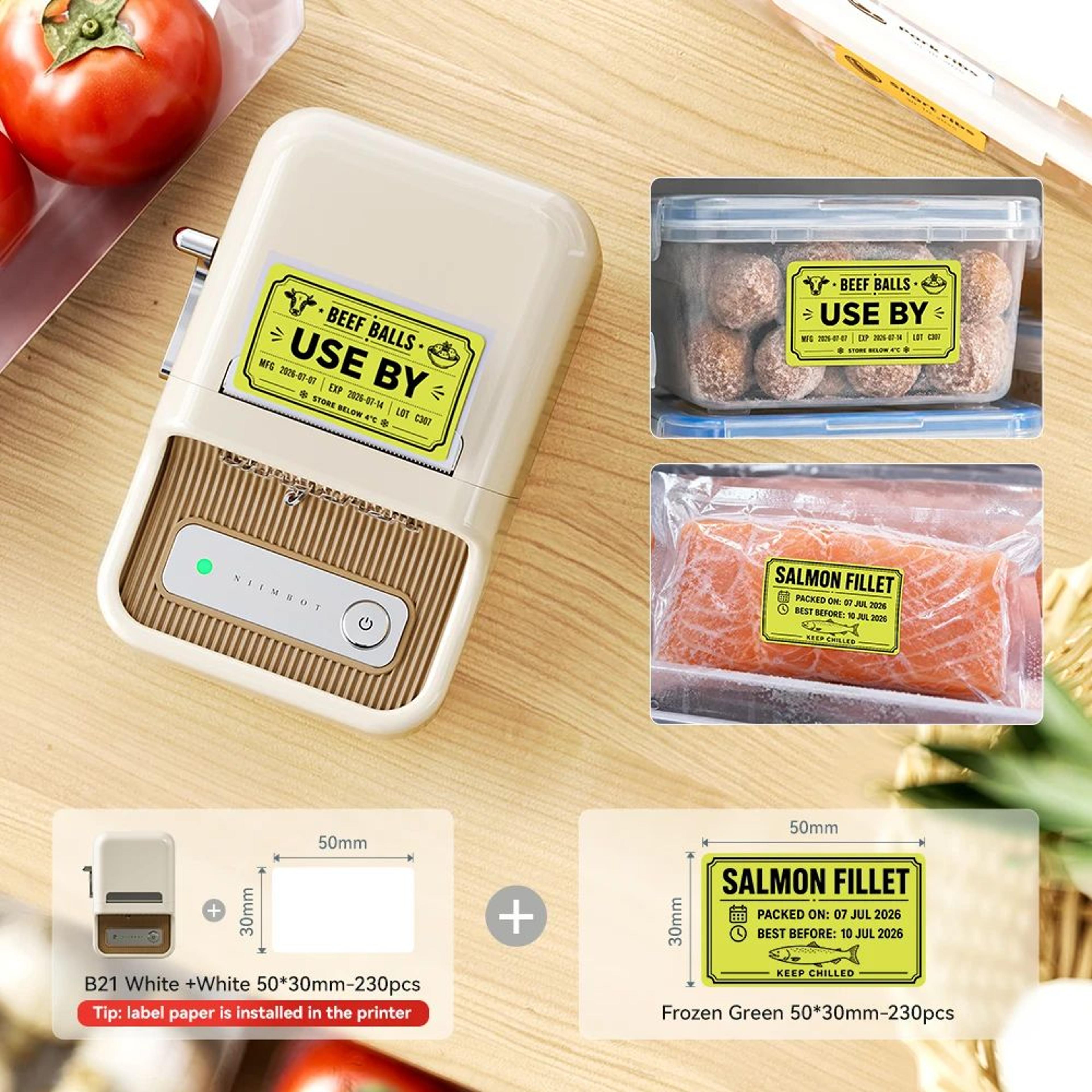 NIIMBOT B1 B21 Bluetooth Label Maker With Freezer Labels For Food Storage 20
