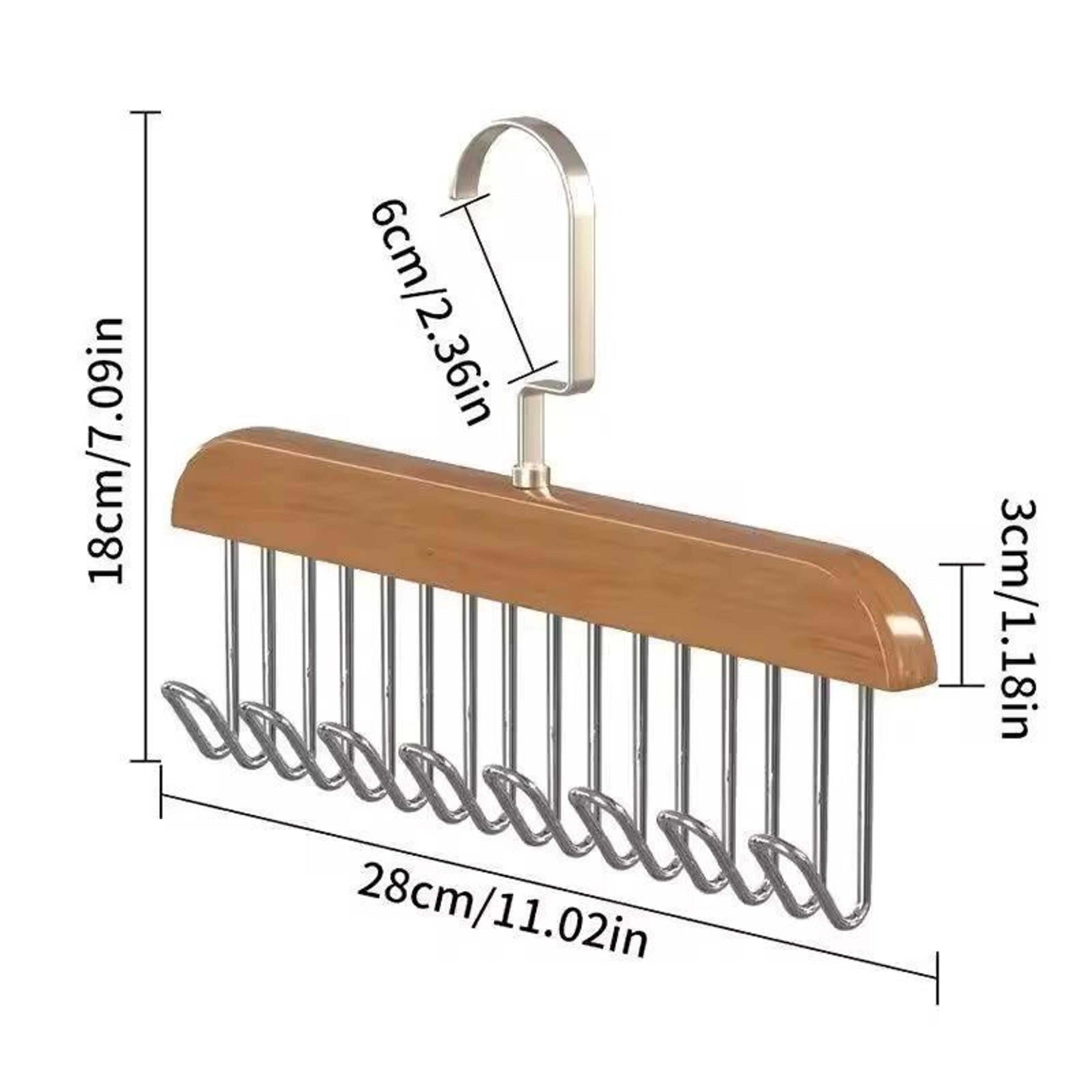 Classic Wood 8Hook Closet Organizer  Premium Solid Wood Hanger Rack For Belts Bras  Accessories 3