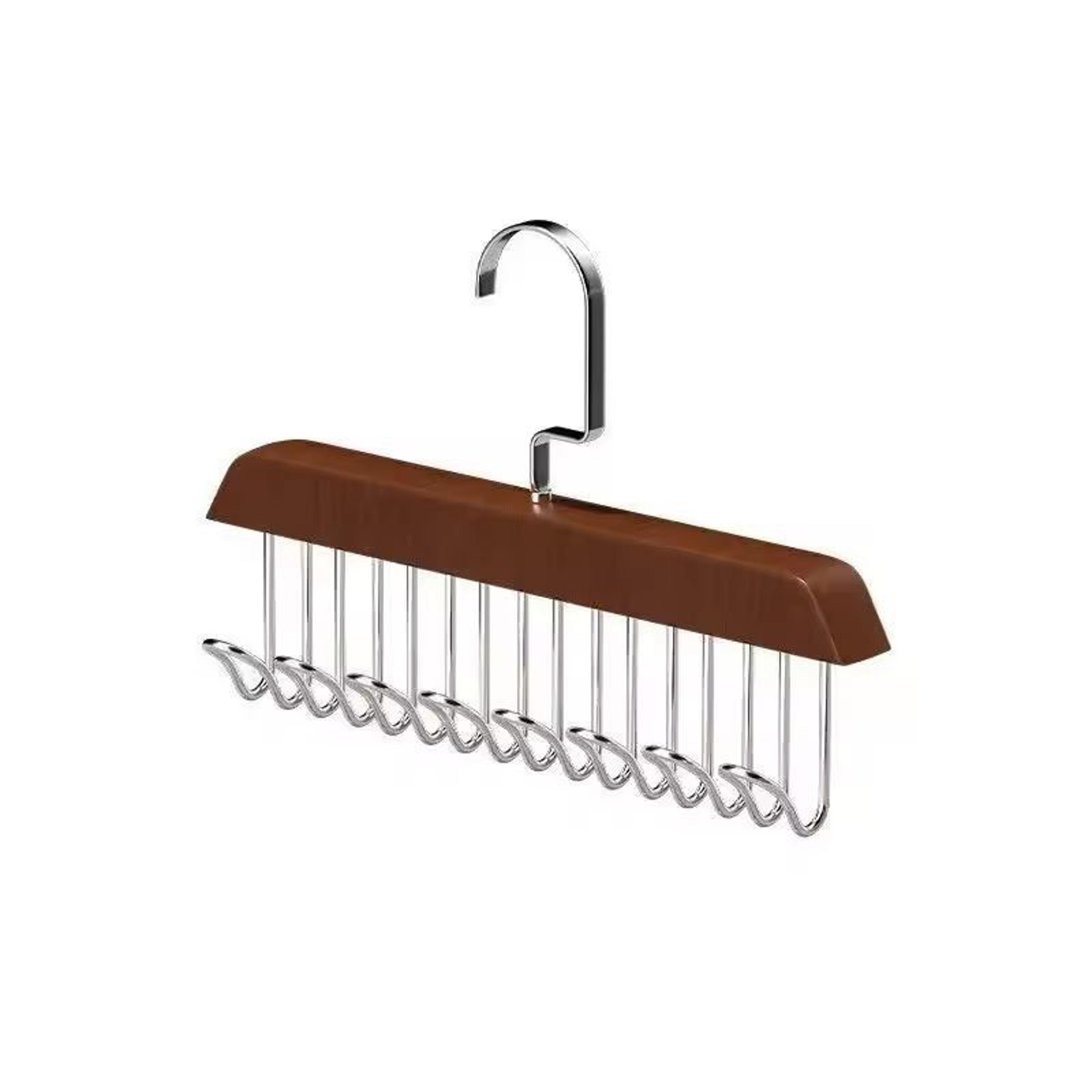 Classic Wood 8Hook Closet Organizer  Premium Solid Wood Hanger Rack For Belts Bras  Accessories 1