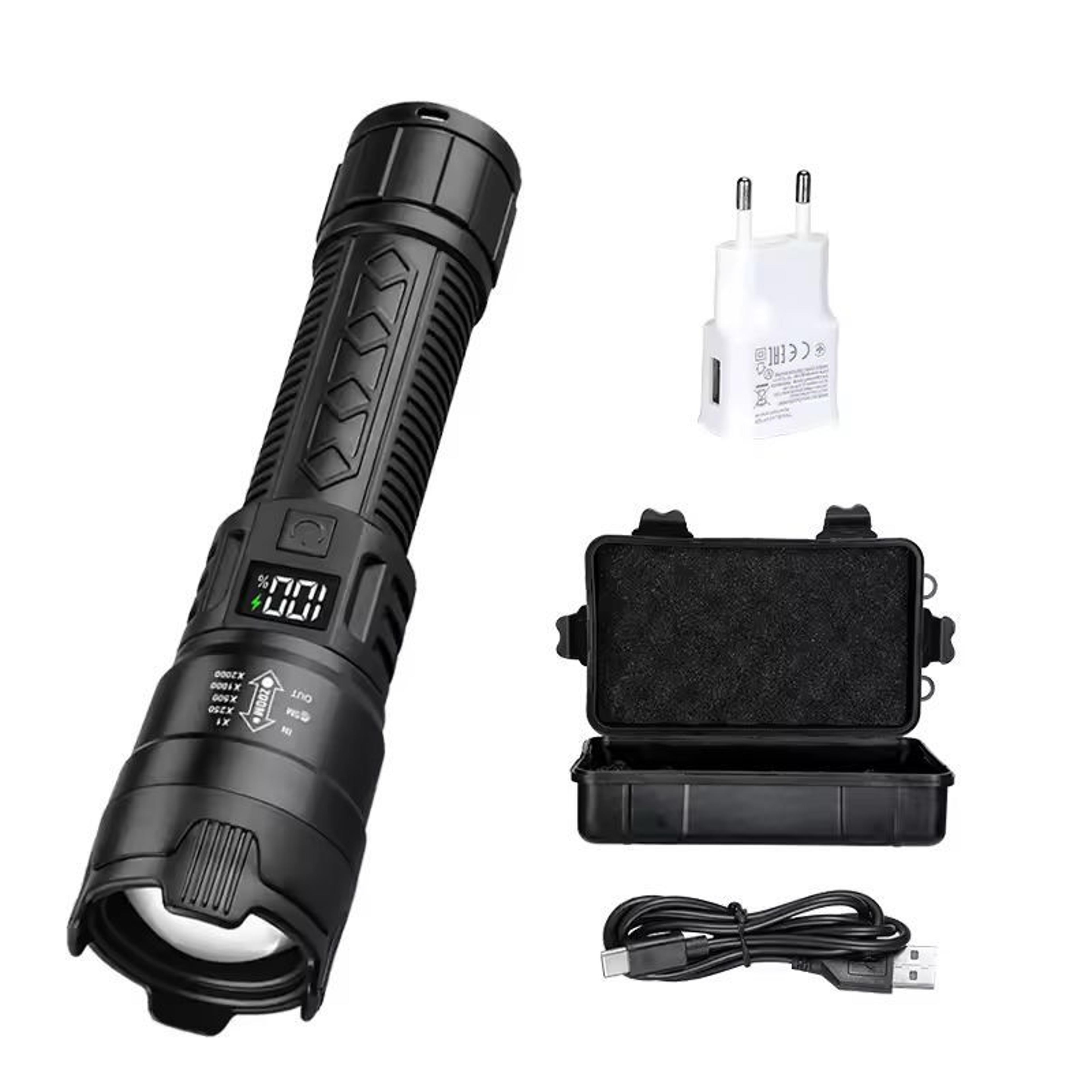 ultrabeam 2000lm usb rechargeable tactical flashlight