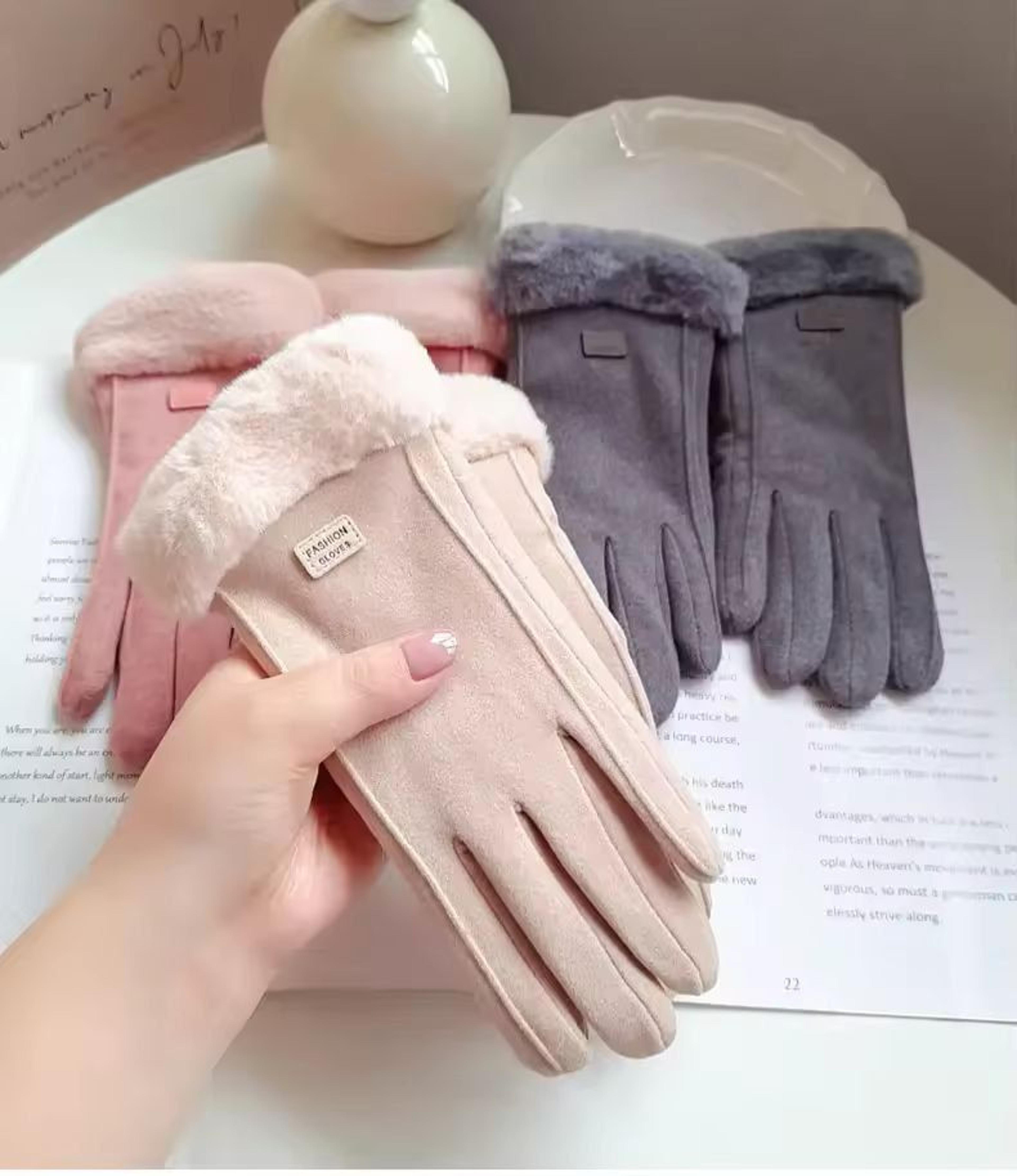 Winter Luxe Suede Touchscreen Driving  Outdoor Gloves  Plush Warm Womens Winter Gloves 1