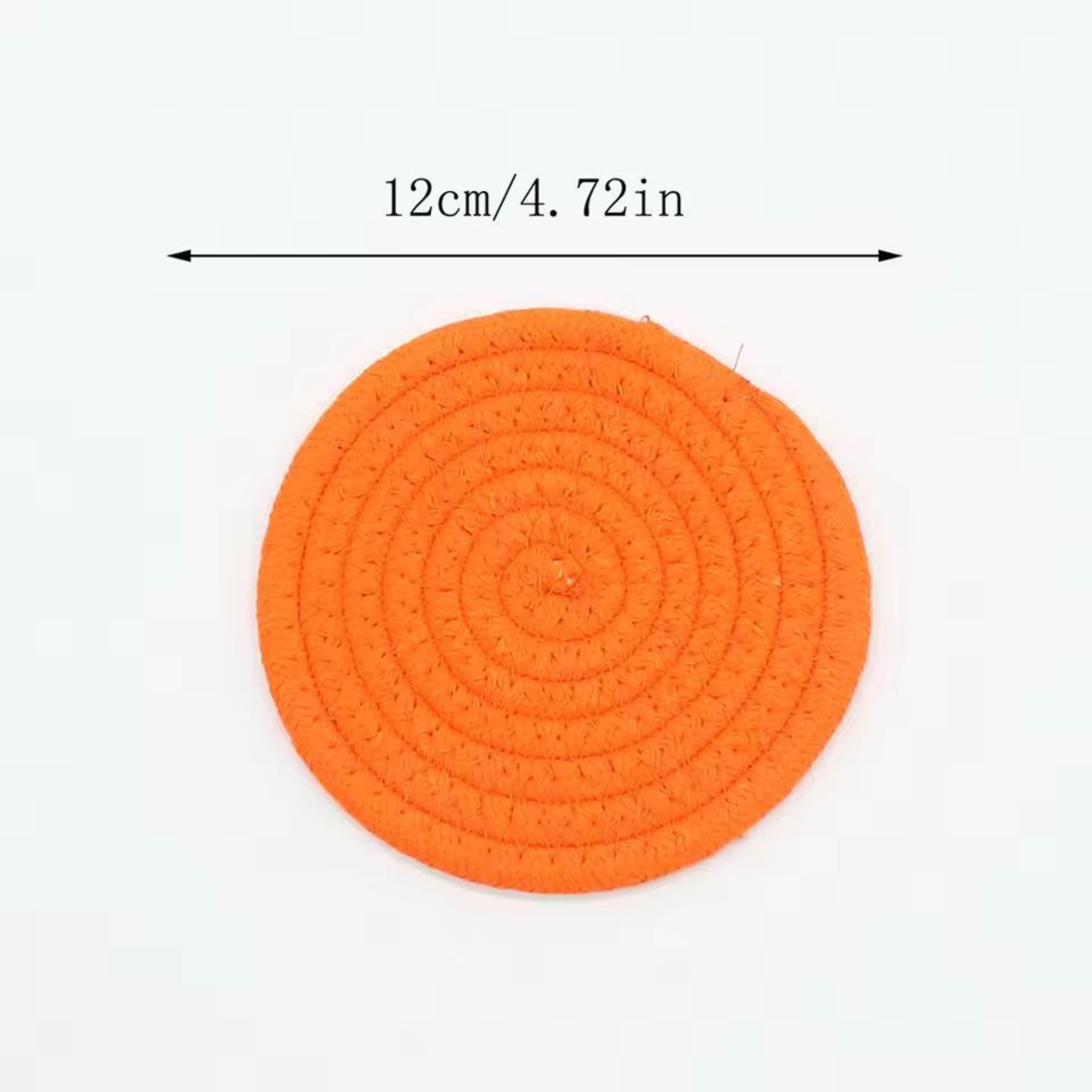 SilkWeave Round Cotton Cup Mat  12 Cm Stylish Tabletop Coaster  HeatProtection Pot Holder 17