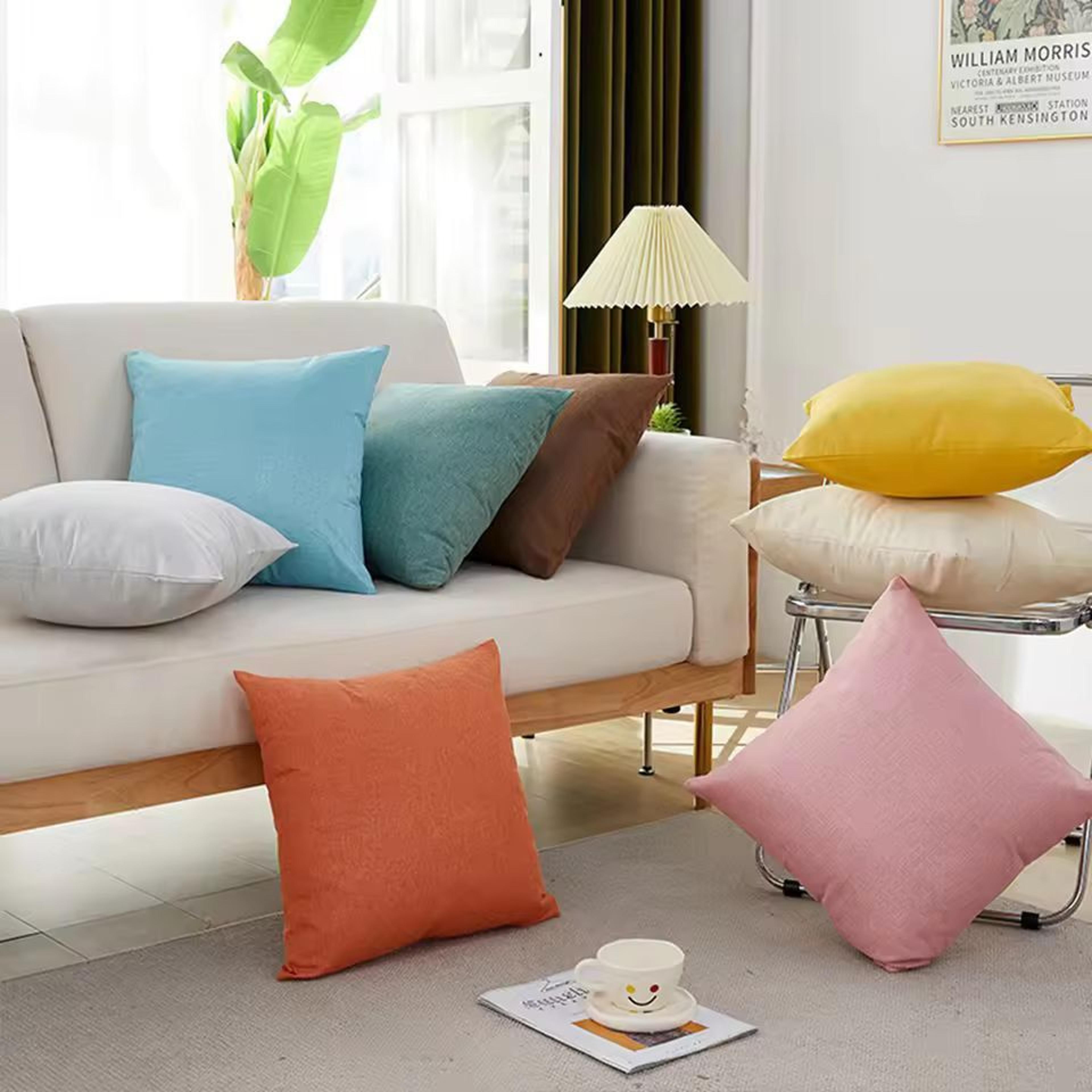 softloom linen cushion cover – 45by45 cm decorative pillow cover for sofa & home decor