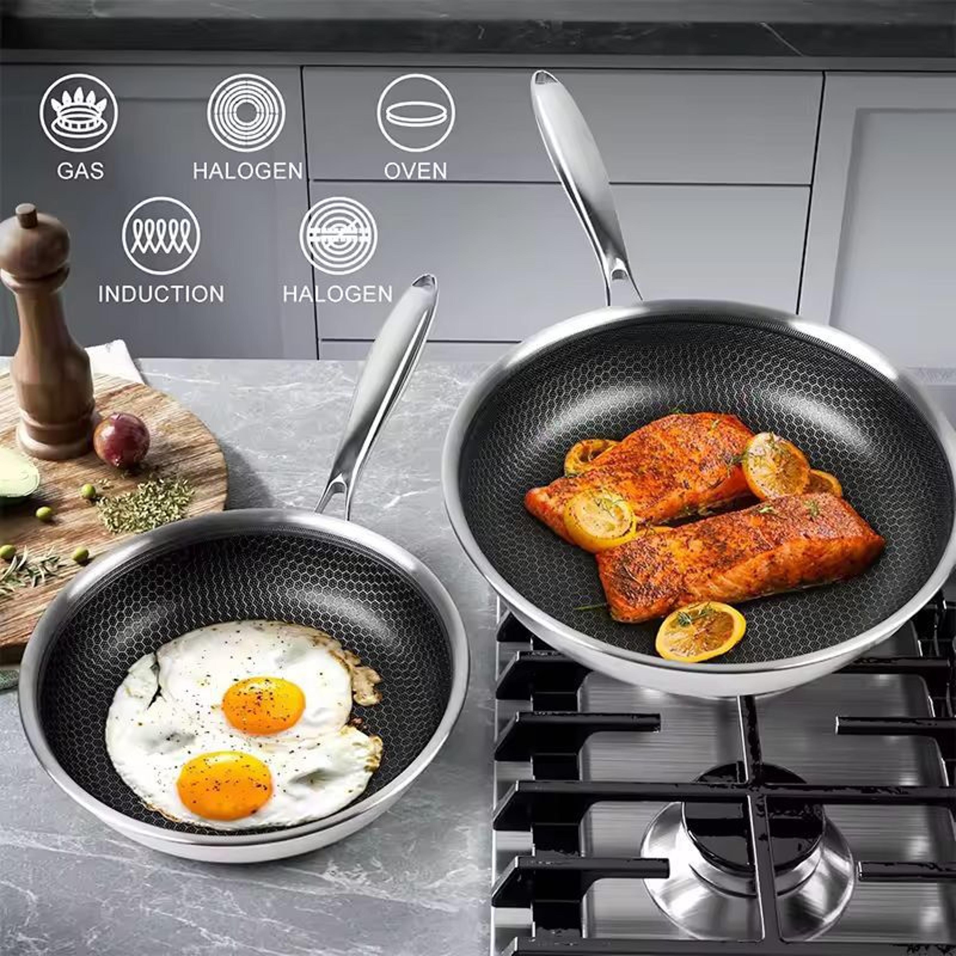 Premium StainlessSteel Hybrid Nonstick Frying Pan  PFOAFree Skillet 2