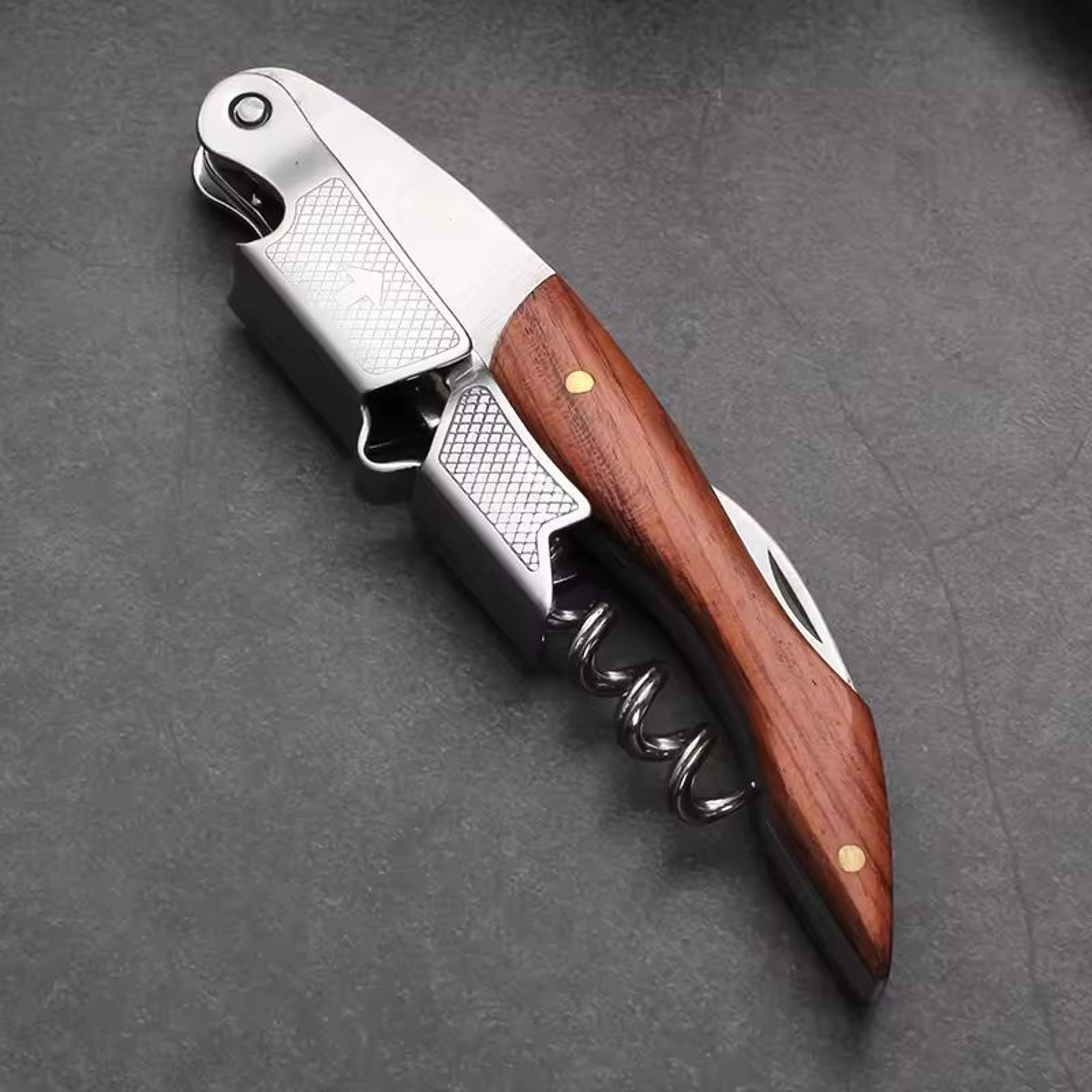 Premium WoodHandle Corkscrew  Multifunction Bottle Opener Professional Wine  Beer Key 6