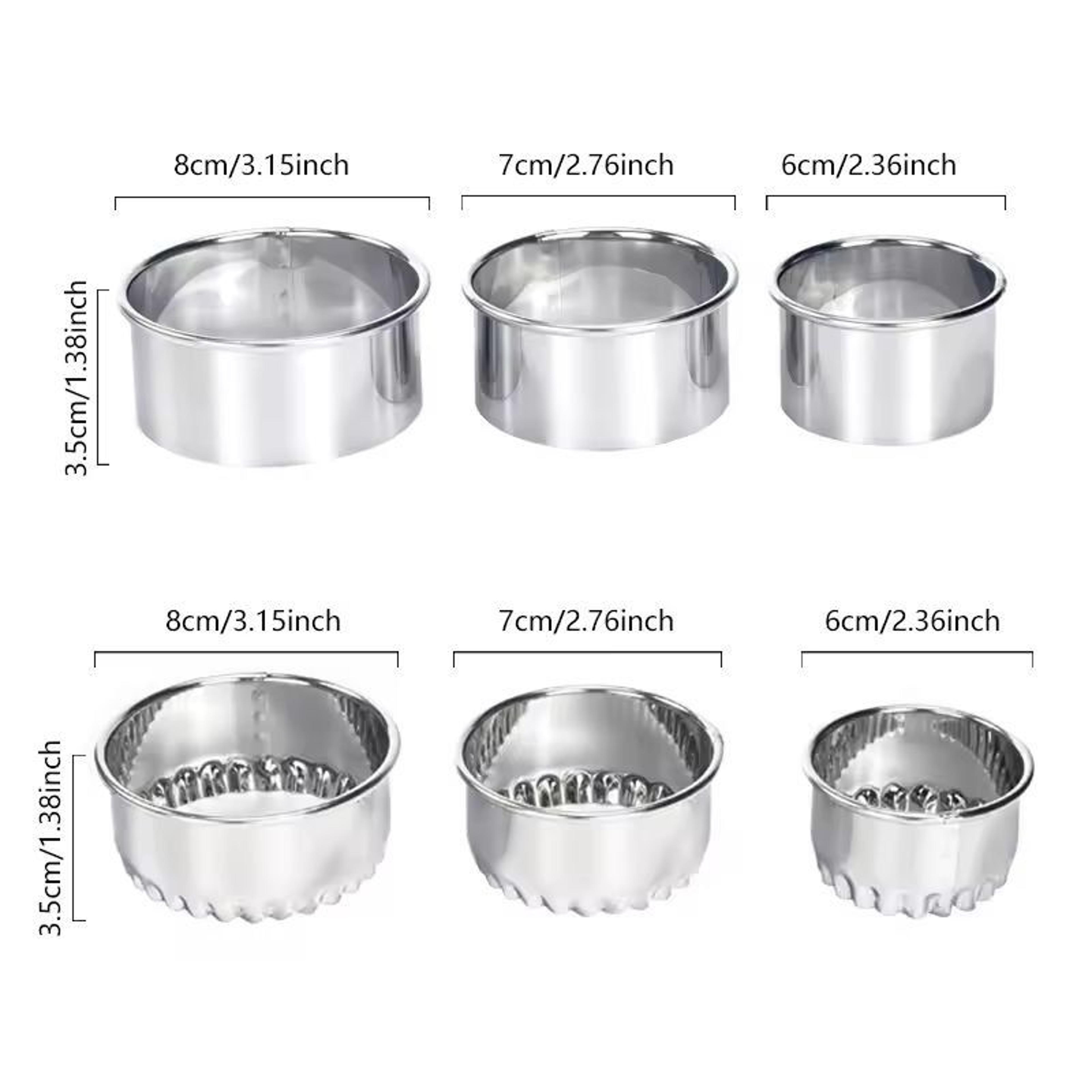 Premium 3Piece Stainless Steel Round Dough  Cookie Cutter Set 5