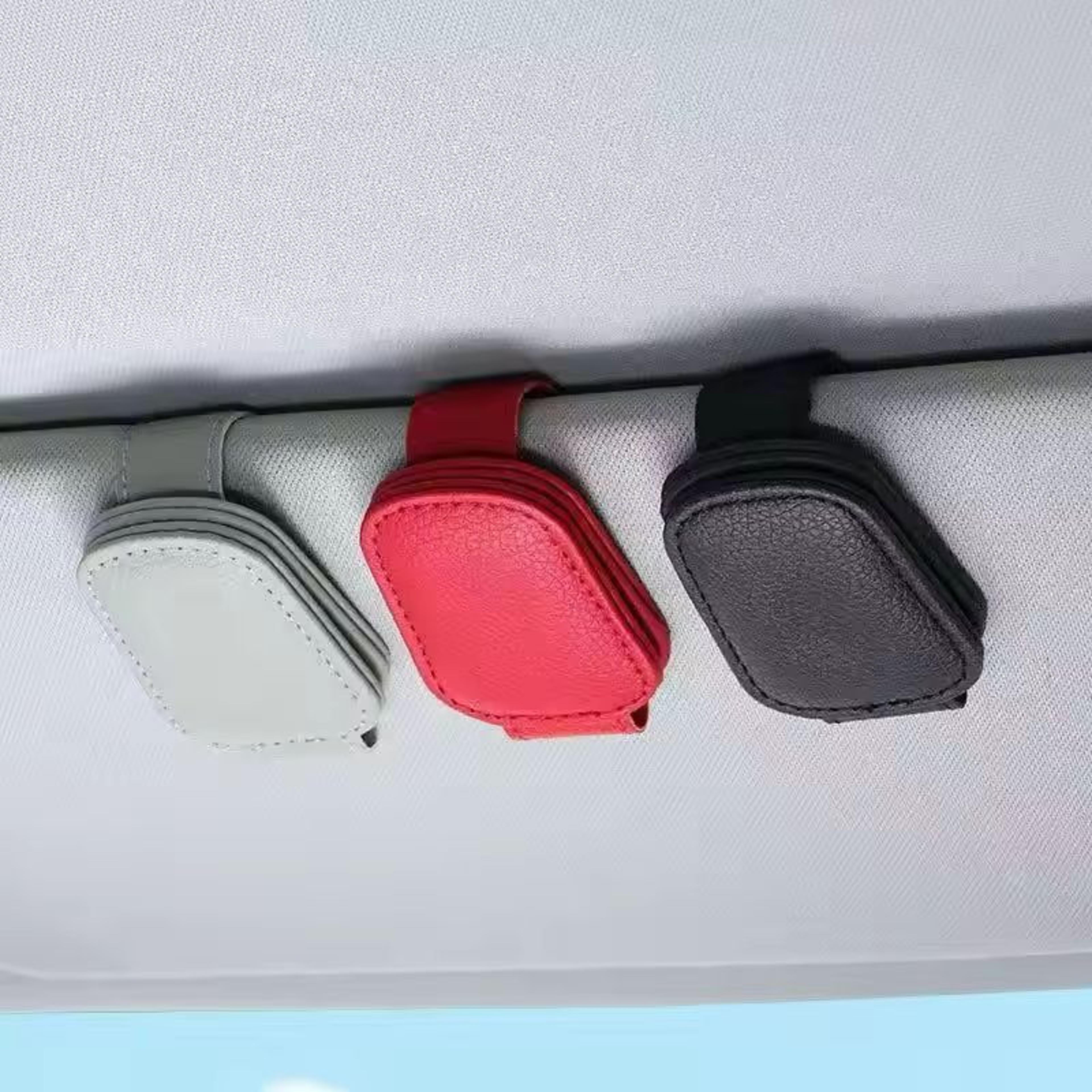 compact universal car visor organizer clip - easy sunglasses & ticket holder