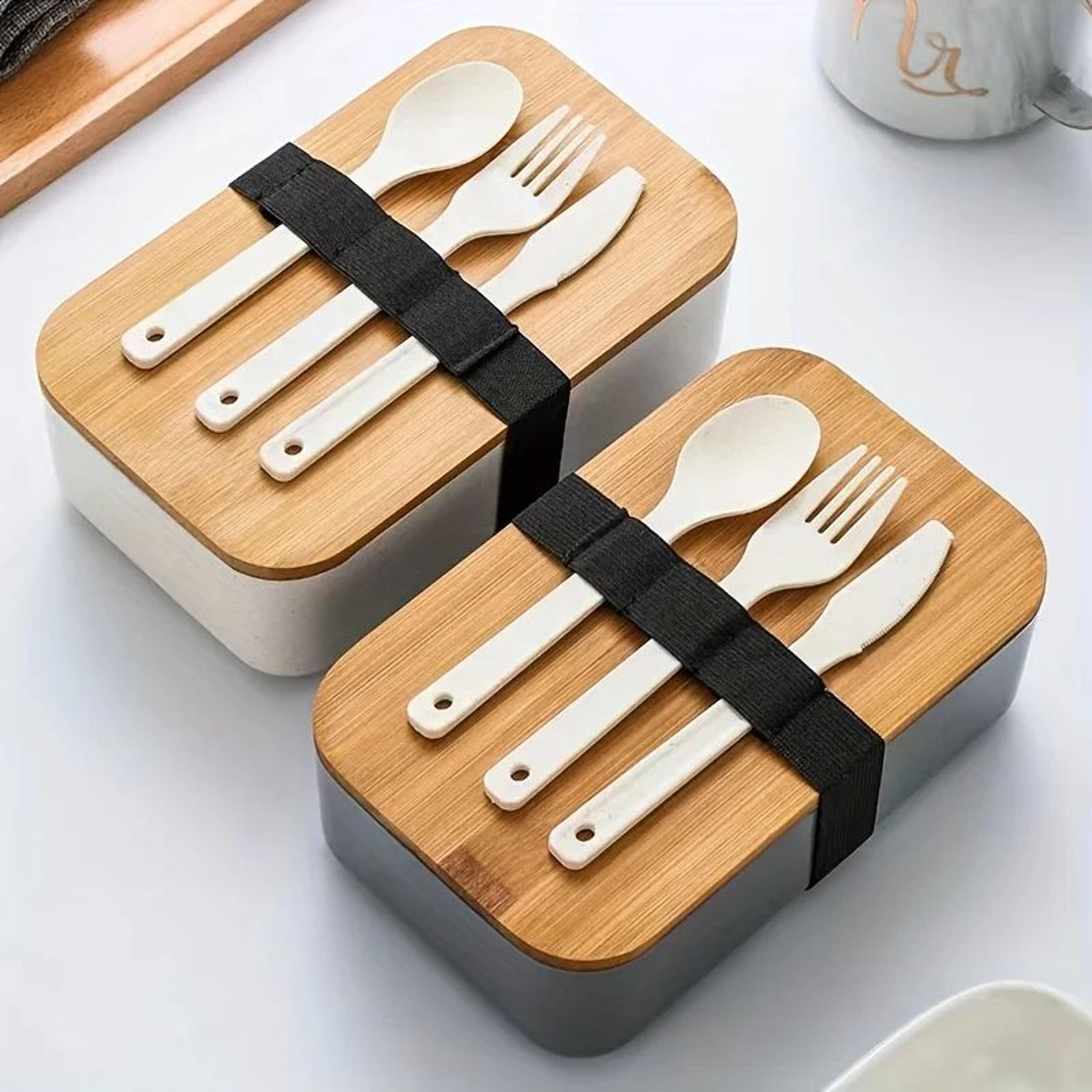 ecofresh bamboo lid lunch box set