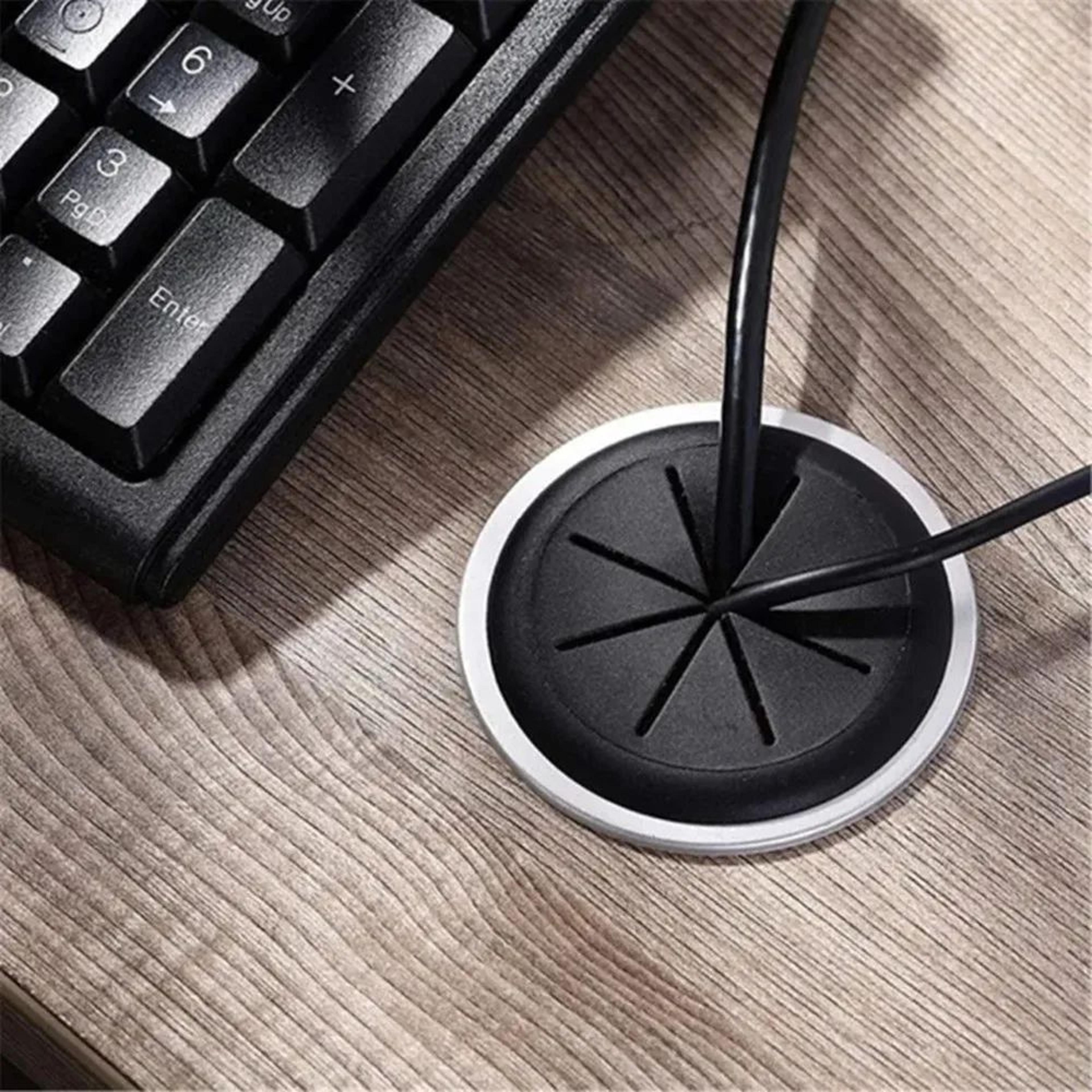 tidydesk rubber wire grommet – flexible desk cord hole cover for cable management