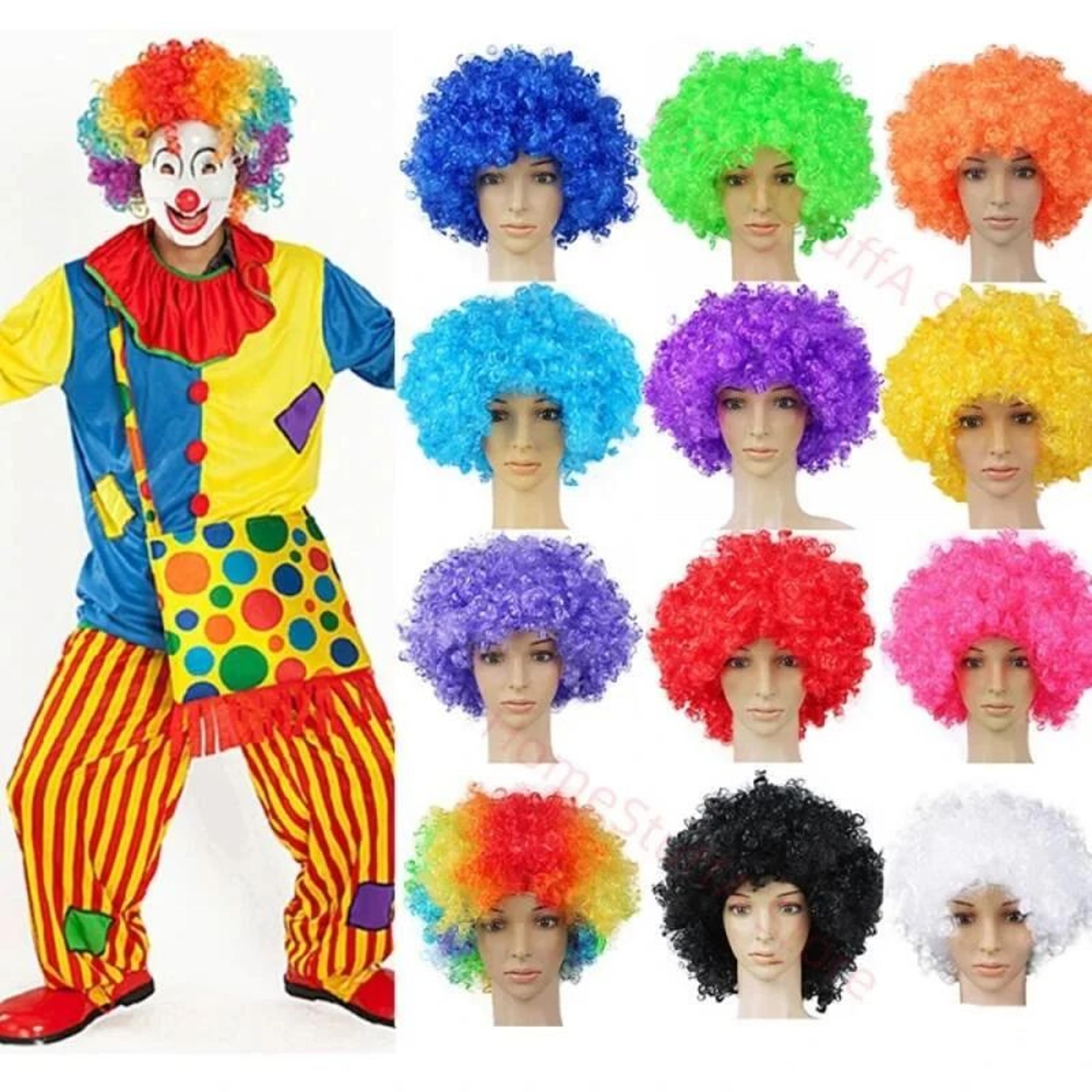vibrant curly clown wig for parties & cosplay