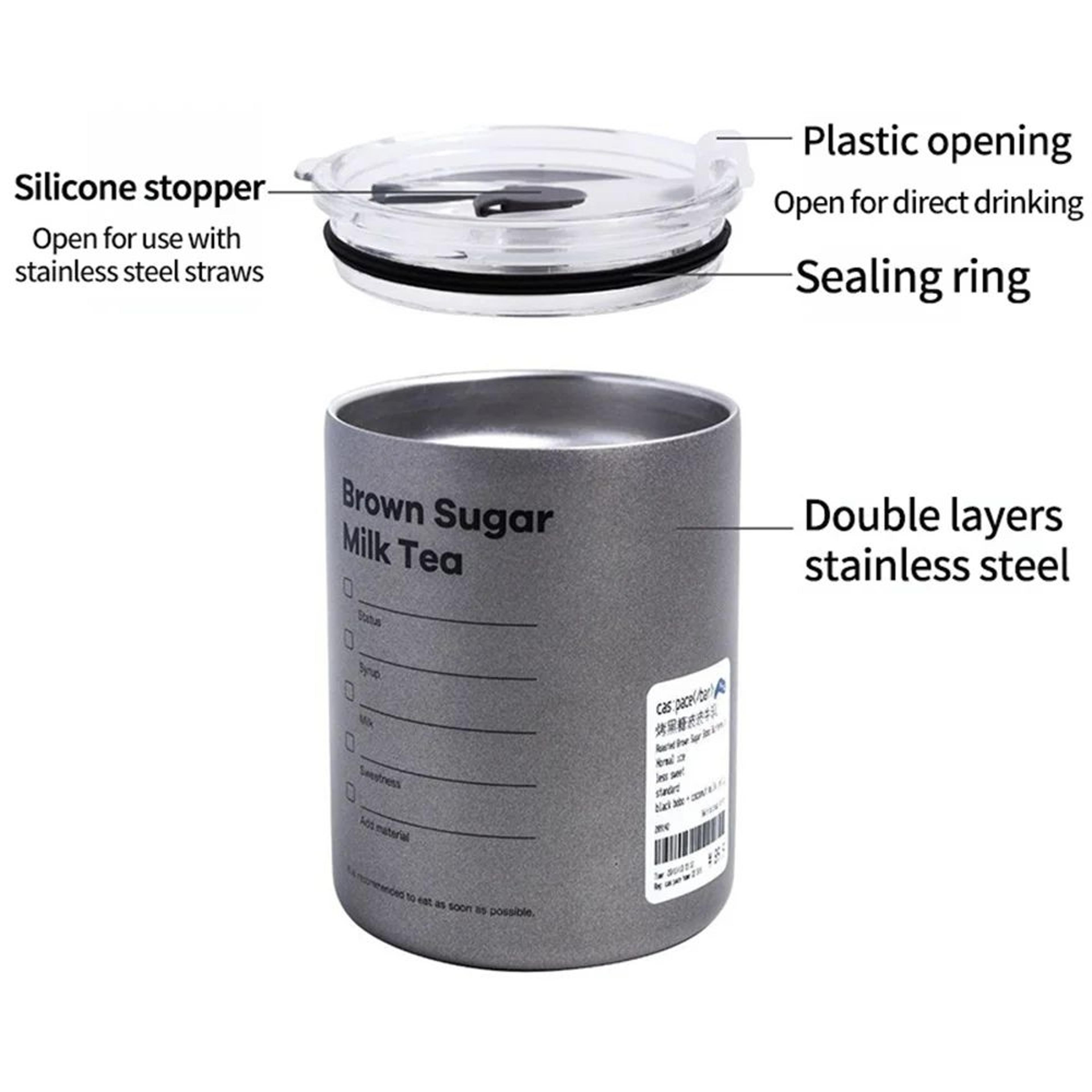 Premium 600 Ml Stainless Steel Vacuum Bottle  Portable Insulated Coffee  Water Tumbler With Straw 5