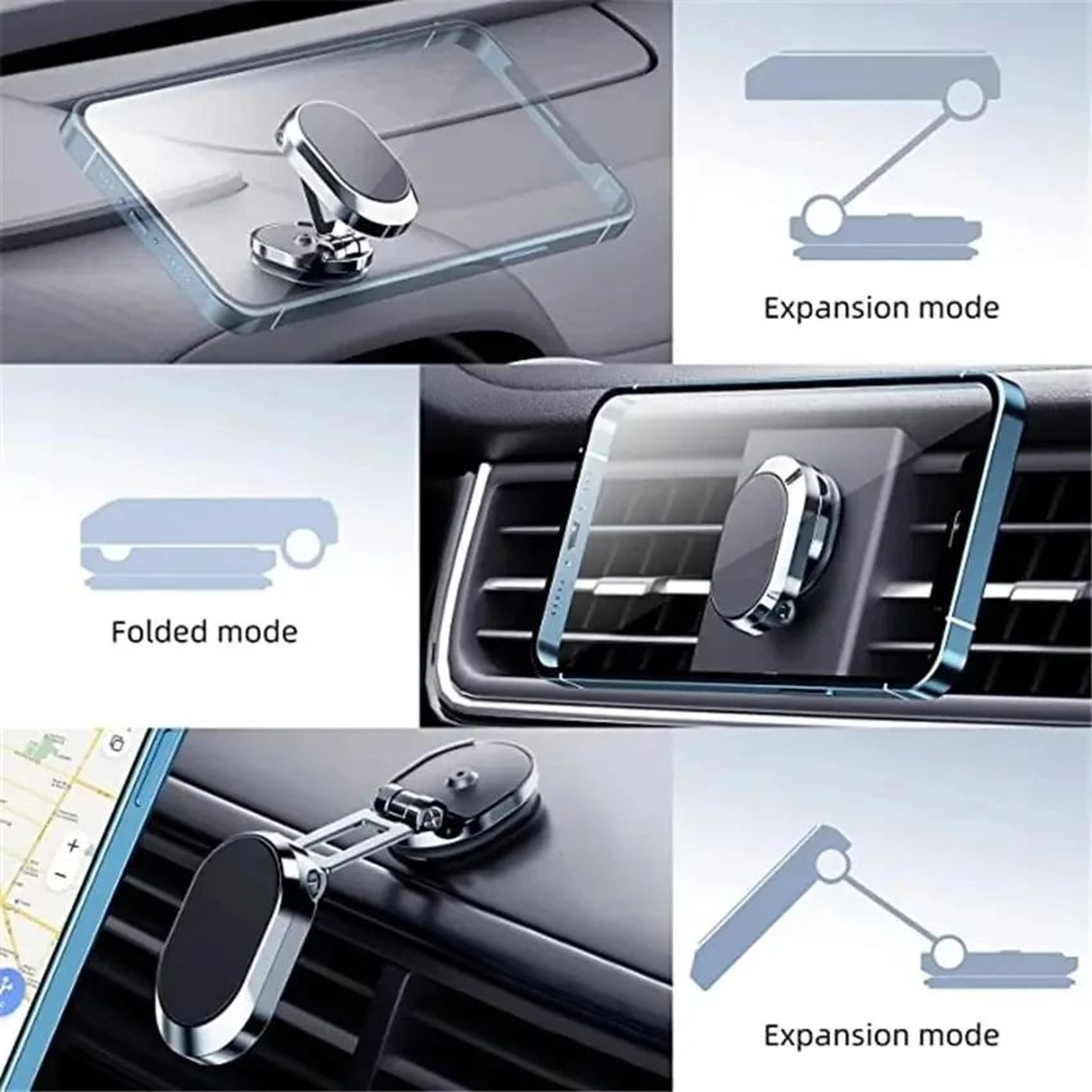 magnetic car phone mount dashboard holder with rotating folding design