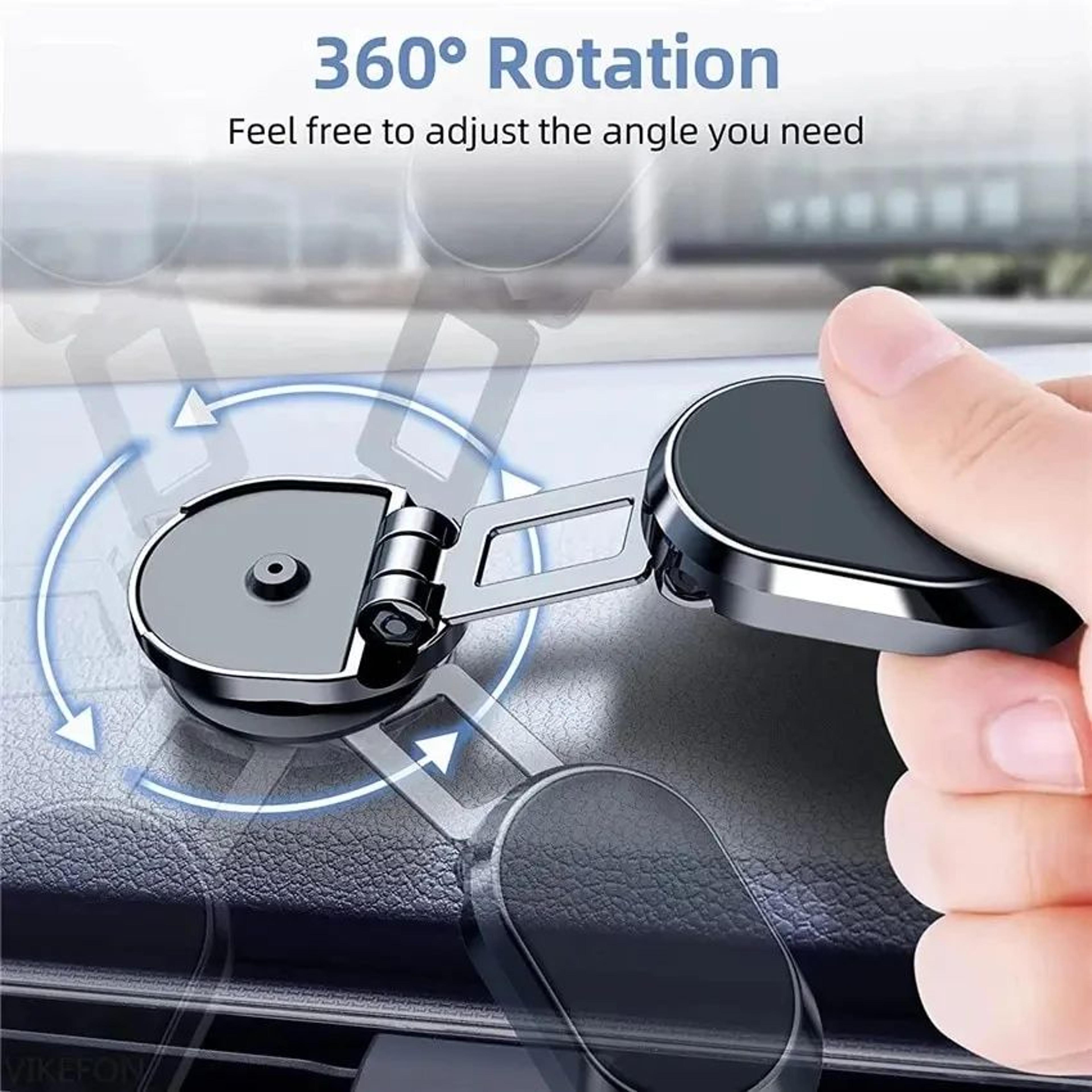 Magnetic Car Phone Mount Dashboard Holder With Rotating Folding Design 1